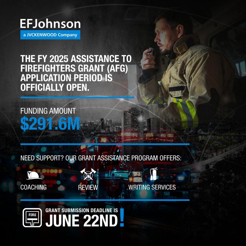 Bartronics, Inc. Facebook ad: #afggrant #firefighters #publicsafety | EF Johnson…