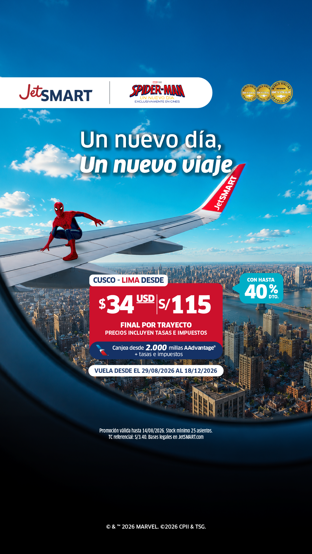 JetSMART Facebook ad from Aug 10, 2026