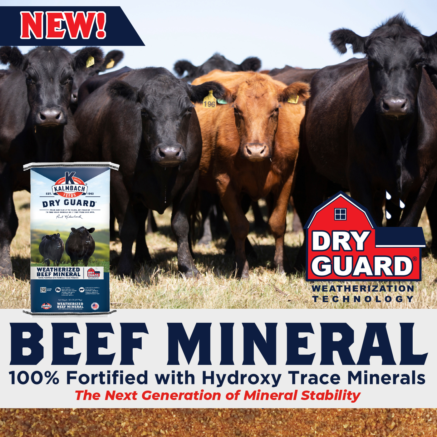 Drovers Facebook ad: Dry Guard Beef Minerals from Kalmbach Feeds.