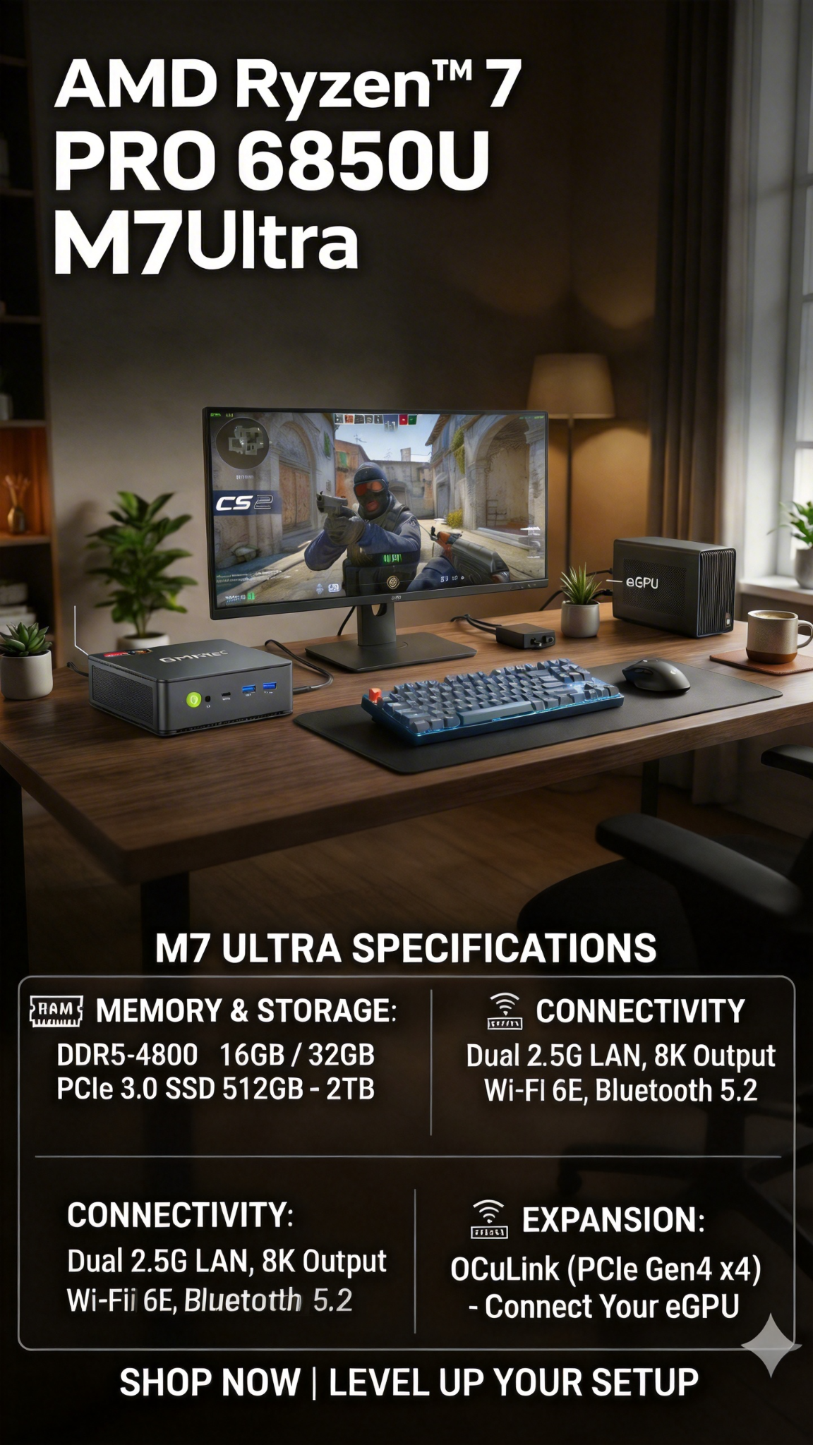GMKtecEurope Facebook ad: GMKtec M6 Ultra Mini PC | AMD Ryzen 5 7640HS