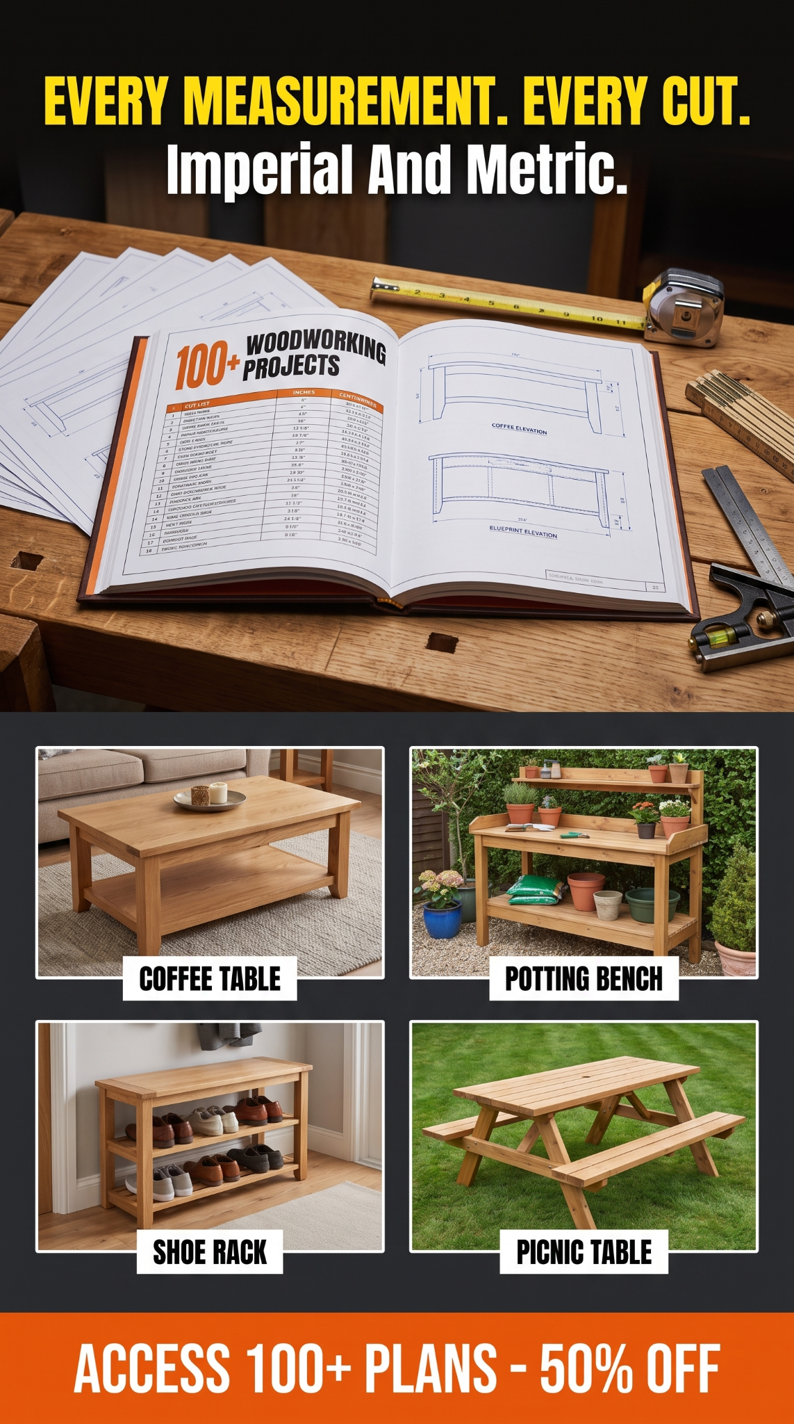 Master Crafts DIY Facebook ad: 100+ plans. Every measurement.
