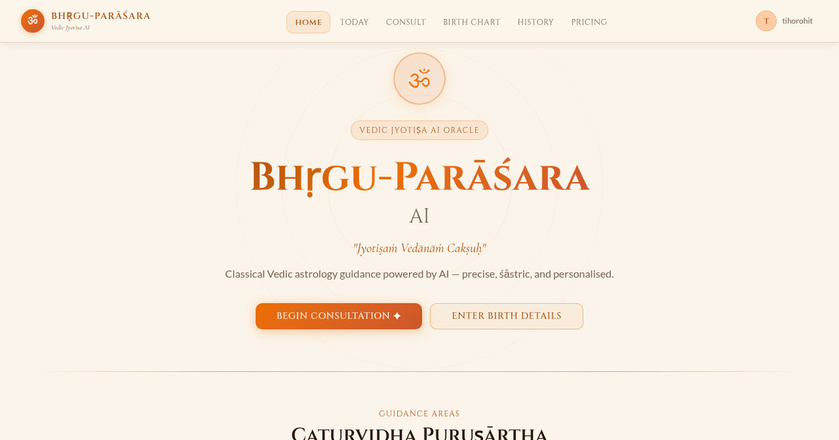 Bhrugu-Parashar AI Facebook ad: Bhṛgu-Parāśara AI, Vedic Astrology & Life Guidance