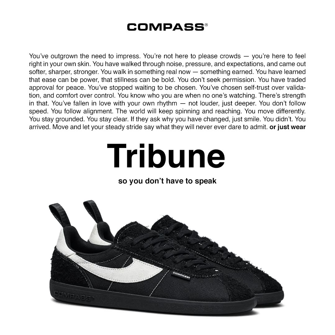 Compass Indonesia Facebook ad: Let Your Shoes Do the Talking.