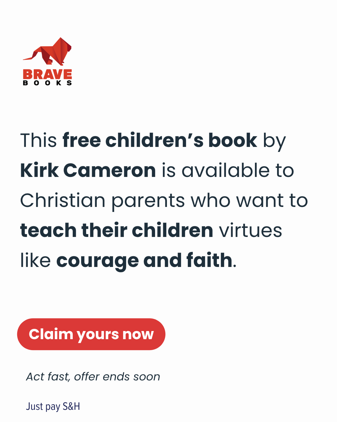 BRAVE Books Facebook ad: Get Your First Book Free