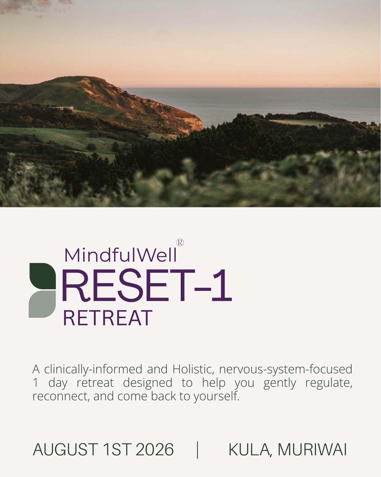 MindfulWell Collective Facebook ad: MindfulWell RESET-1 Retreat