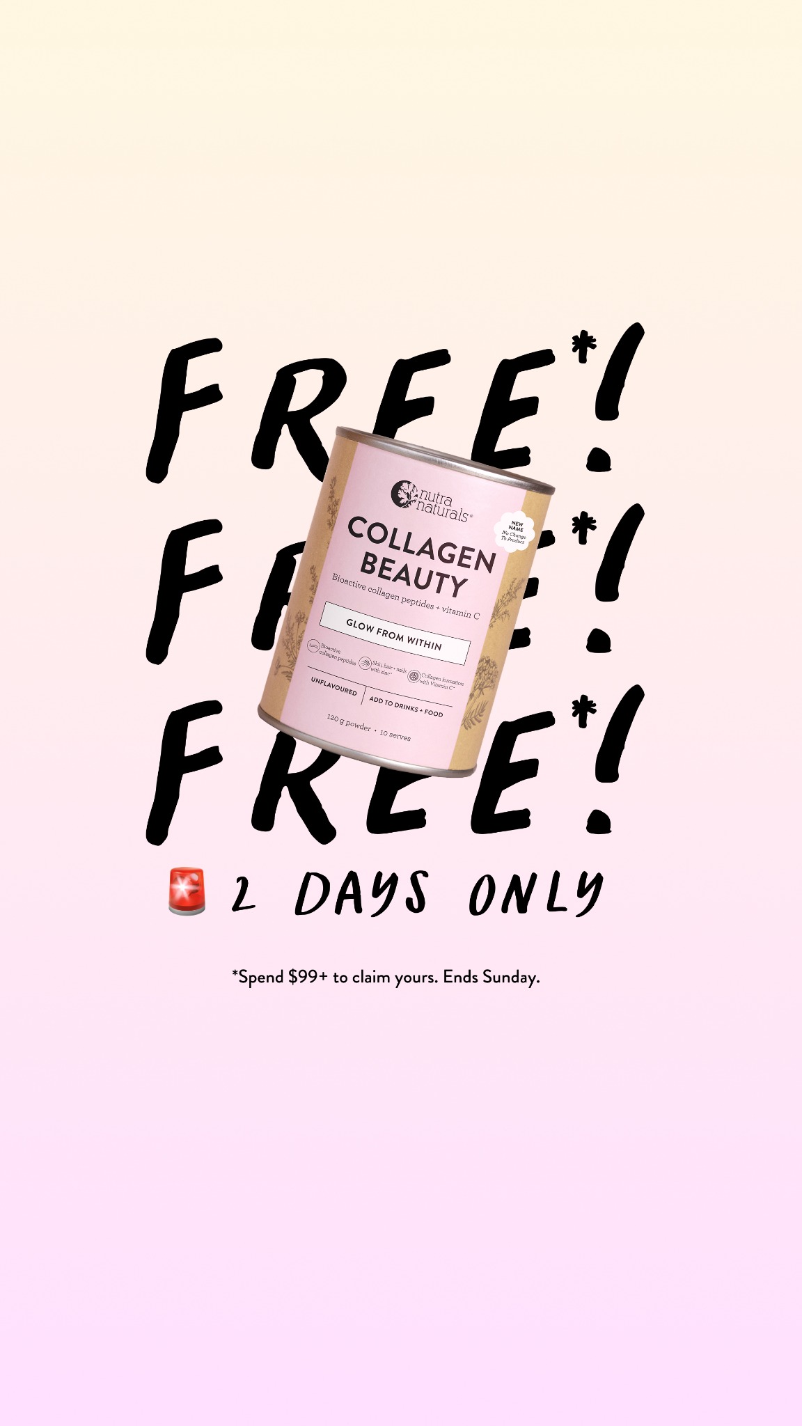Nutra Naturals Facebook ad: Want a FREE Collagen Beauty?