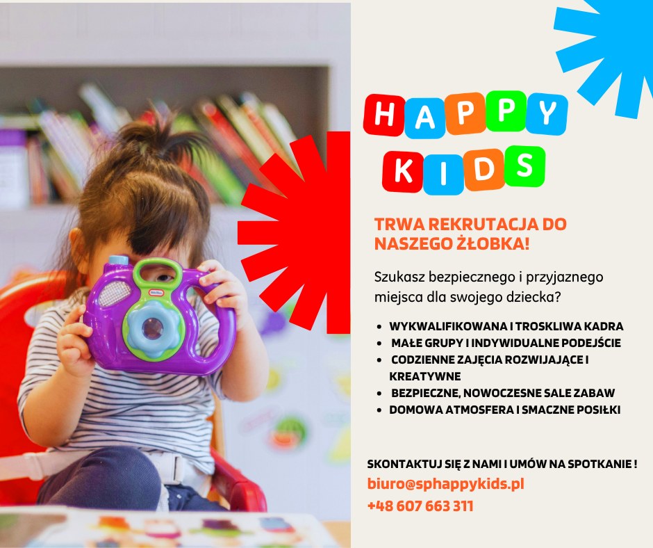 Przedszkole językowe i żłobek HAPPY KIDS Facebook ad: Szukasz żłobka, w którym Twoje dziecko będzie bezpieczne…