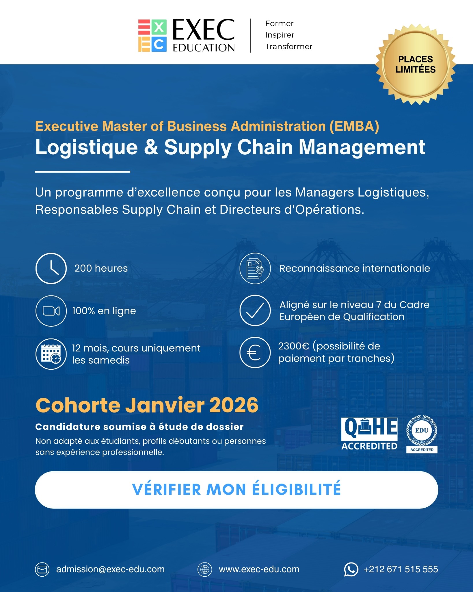 EXEC Education Facebook ad: EMBA Logistique & Supply Chain Management