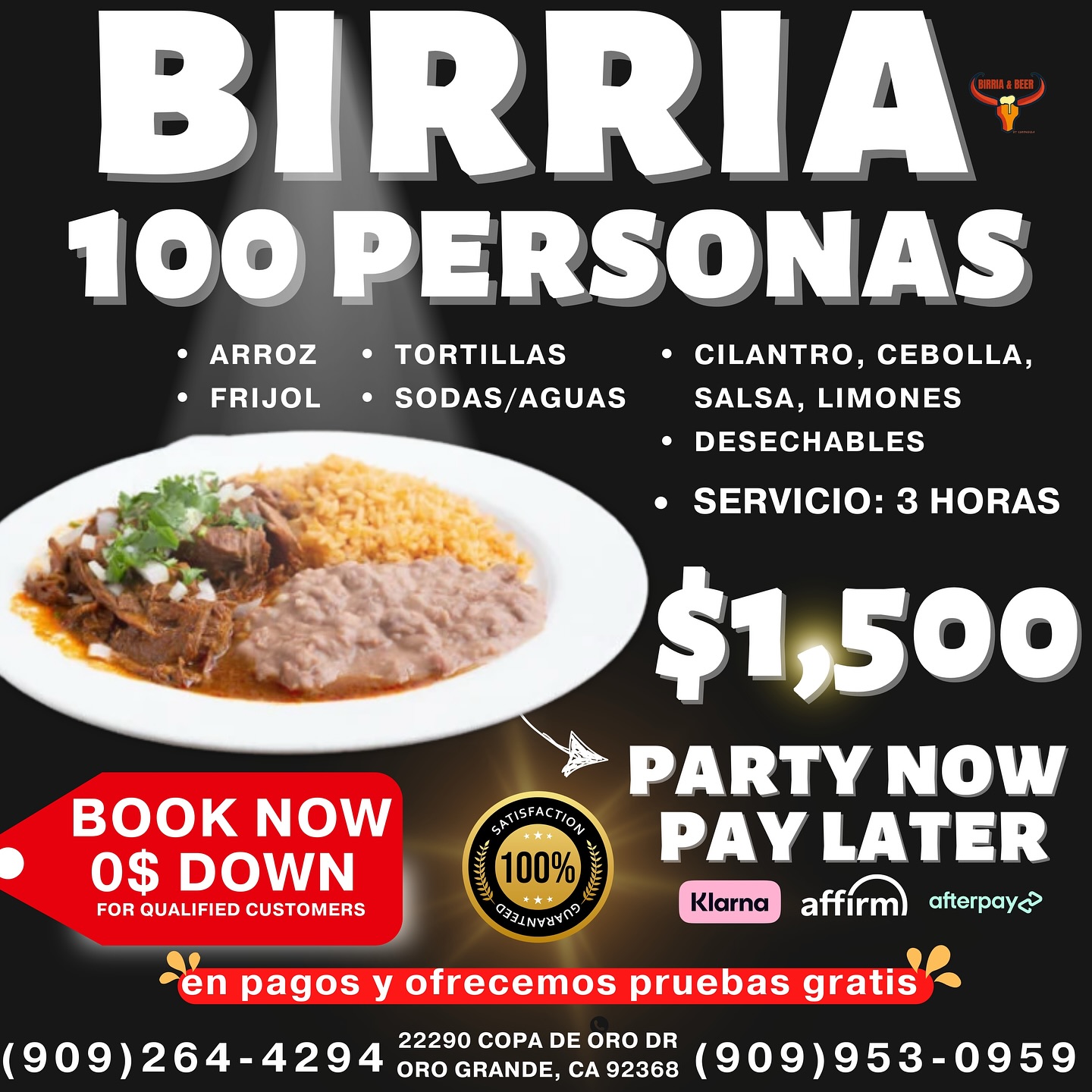 Birria & Beer Facebook ad: Planning your next big fiesta?