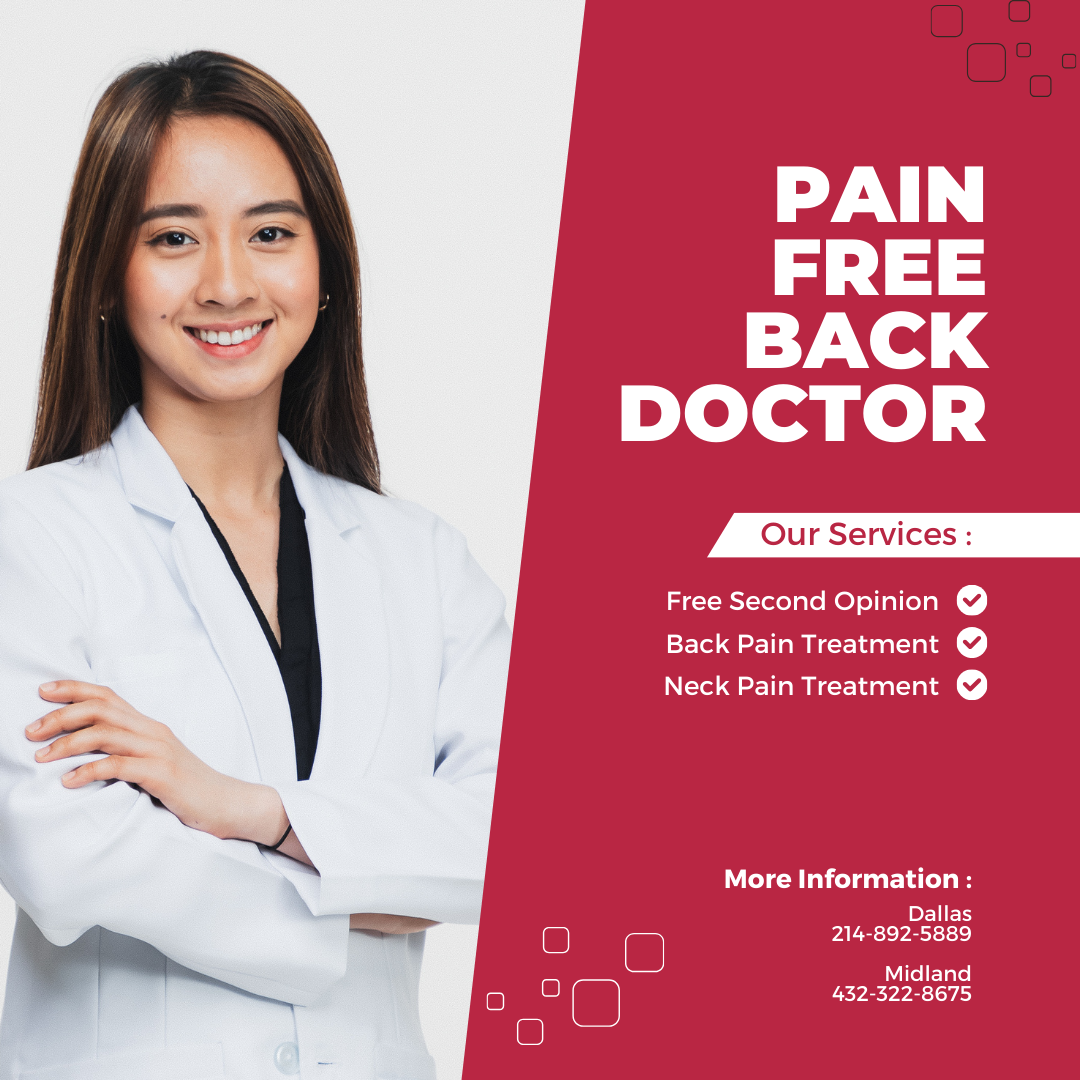 Texas Back Relief Facebook ad: Eliminate Back Pain - Free Second Opinion