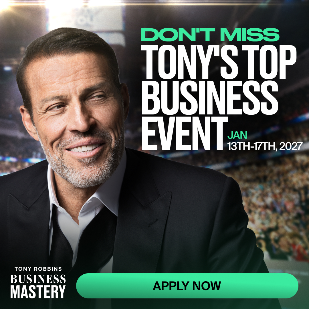 Tony Robbins Facebook ad: The owners who act now write the rules everyone else…