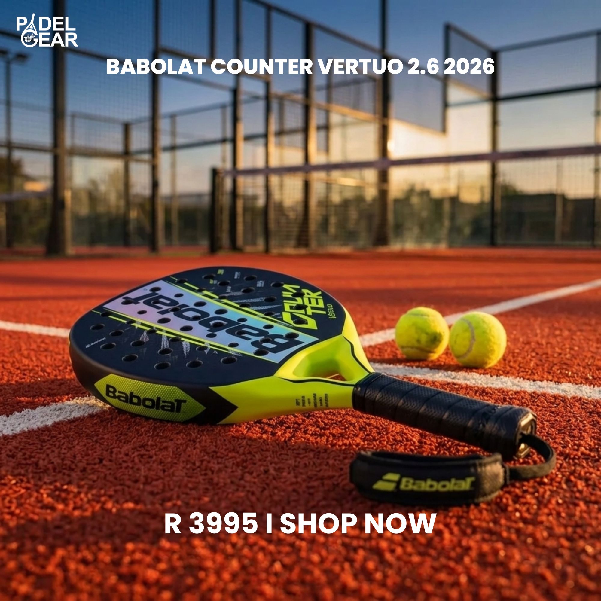 Padel Gear Facebook ad: Control the rally.