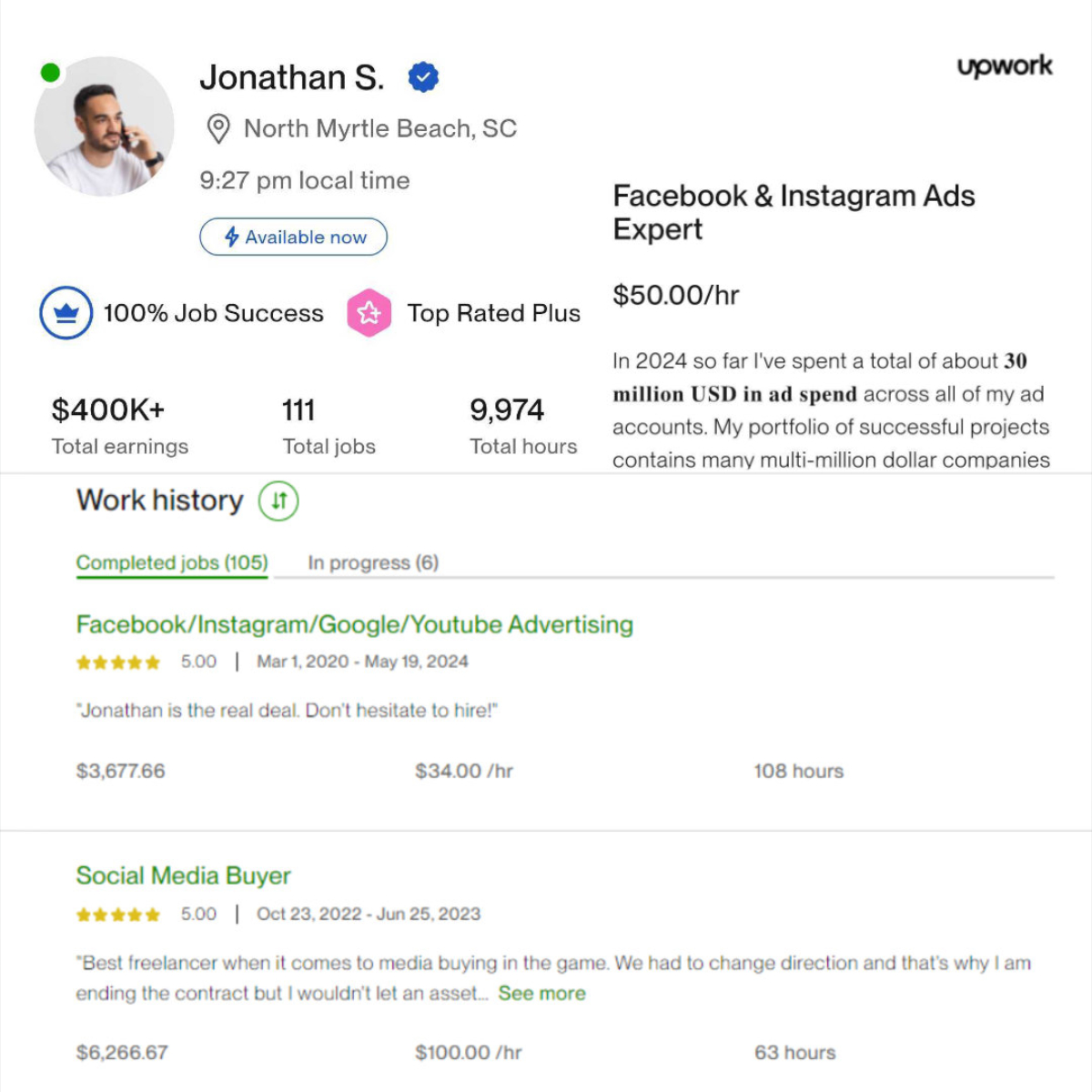 Jon the Freelancer - Meta Ads Expert Facebook ad