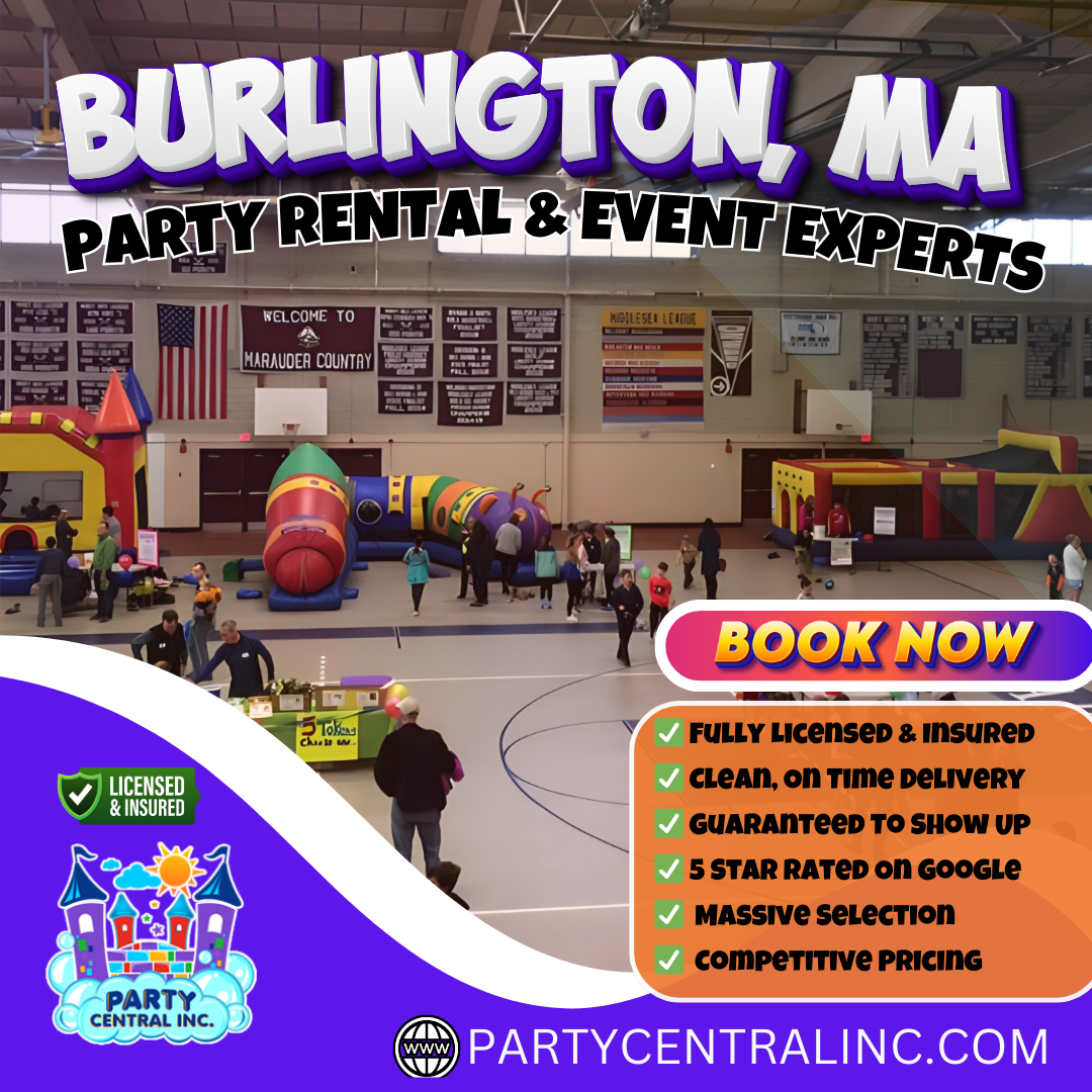 Party Central Inc Facebook ad: Burlington's Top Party Rental Experts Await You!