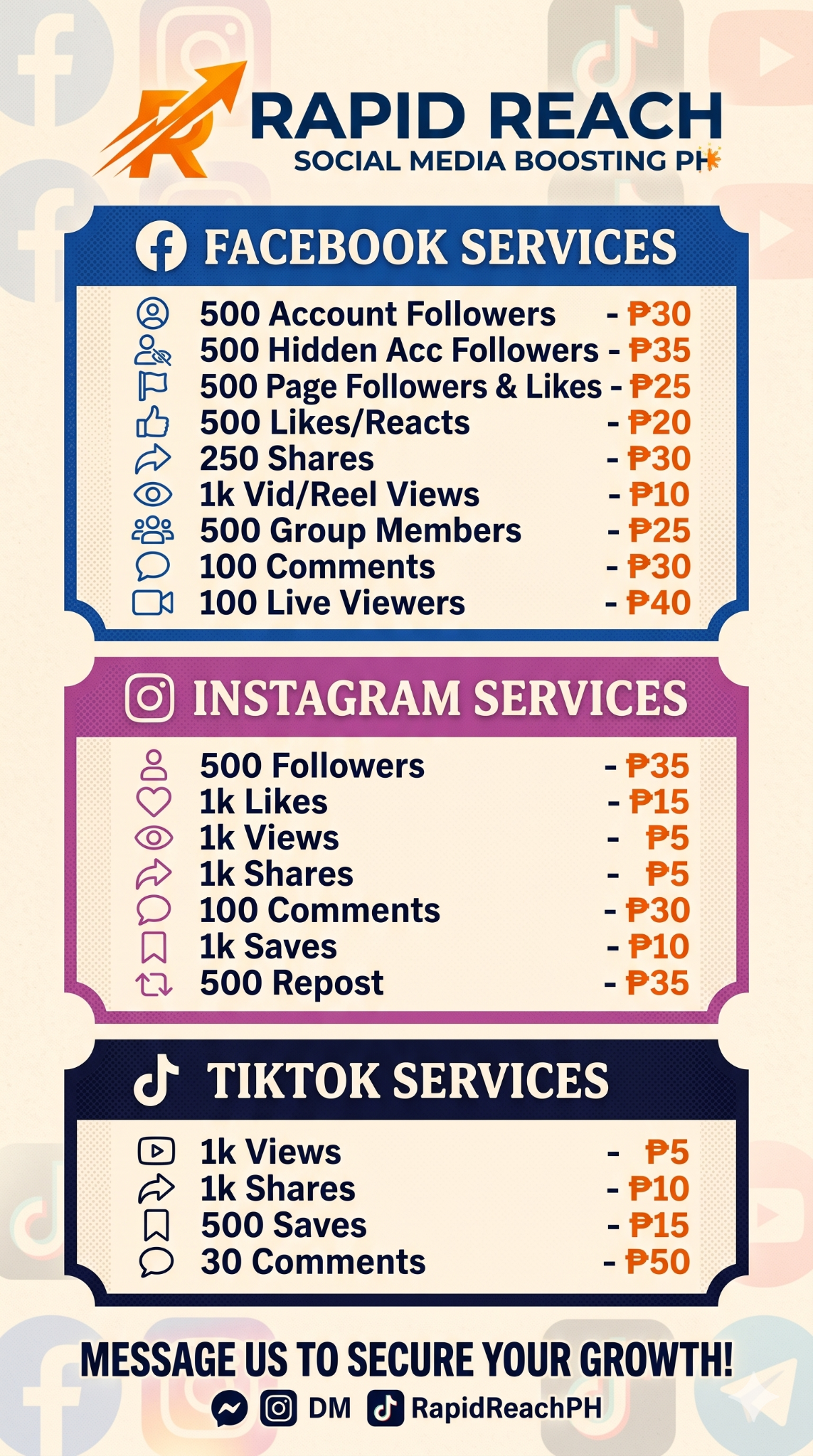 Rapid Reach PH Facebook ad: I-boost na ang iyong Social Media presence for as low as ₱20