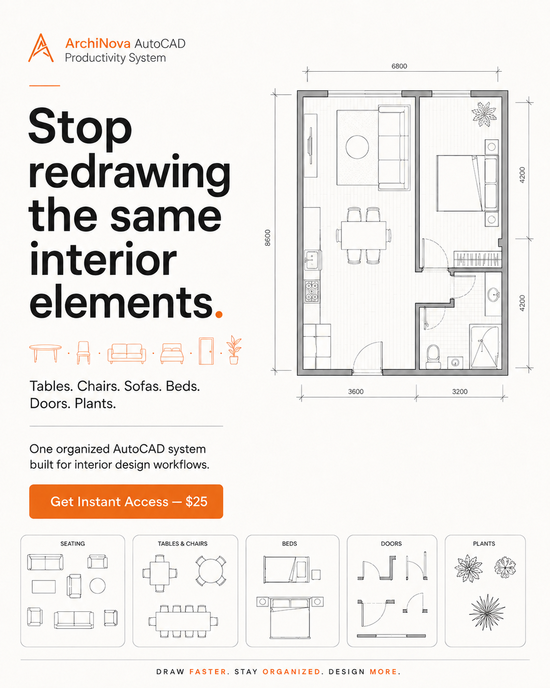 Novagoods Facebook ad: Design Faster in AutoCAD