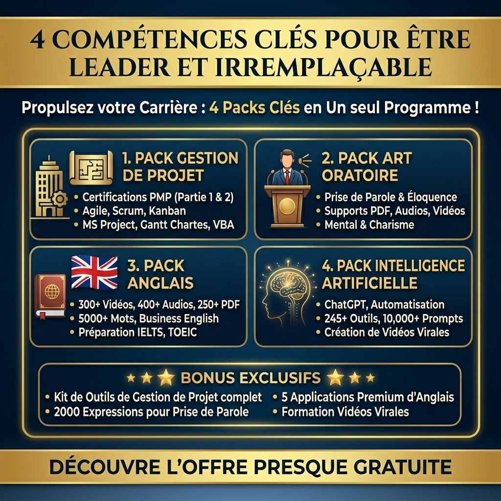 Digilevier Afrique Facebook ad: Pack Art Oratoire, Anglais, Gestion de Projet, IA et…