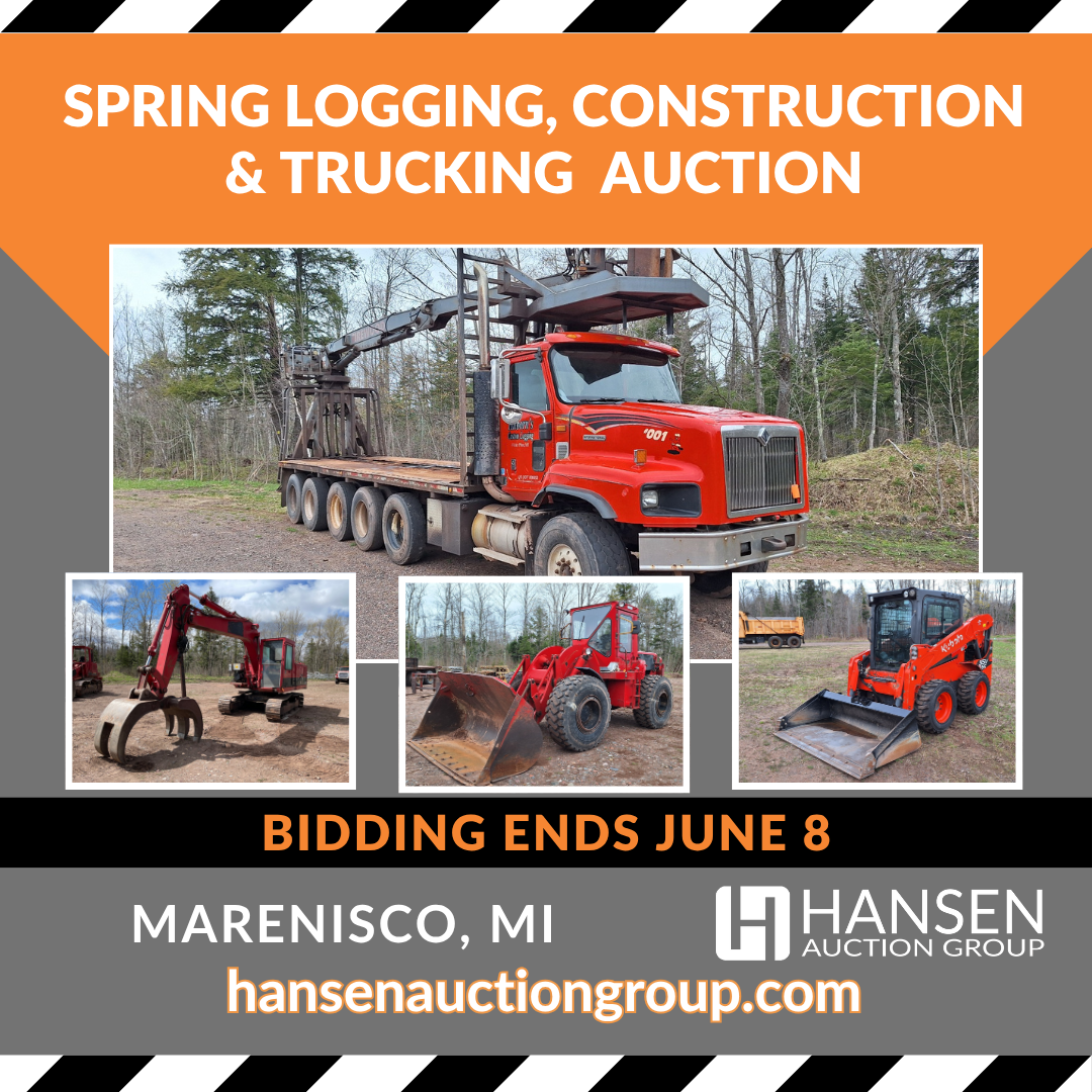 Hansen Auction Group Facebook ad: Built for Long Days and Heavy Loads