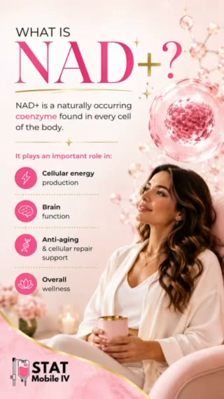 STAT Mobile IV Facebook ad: NAD+ IV Therapy, Delivered to You