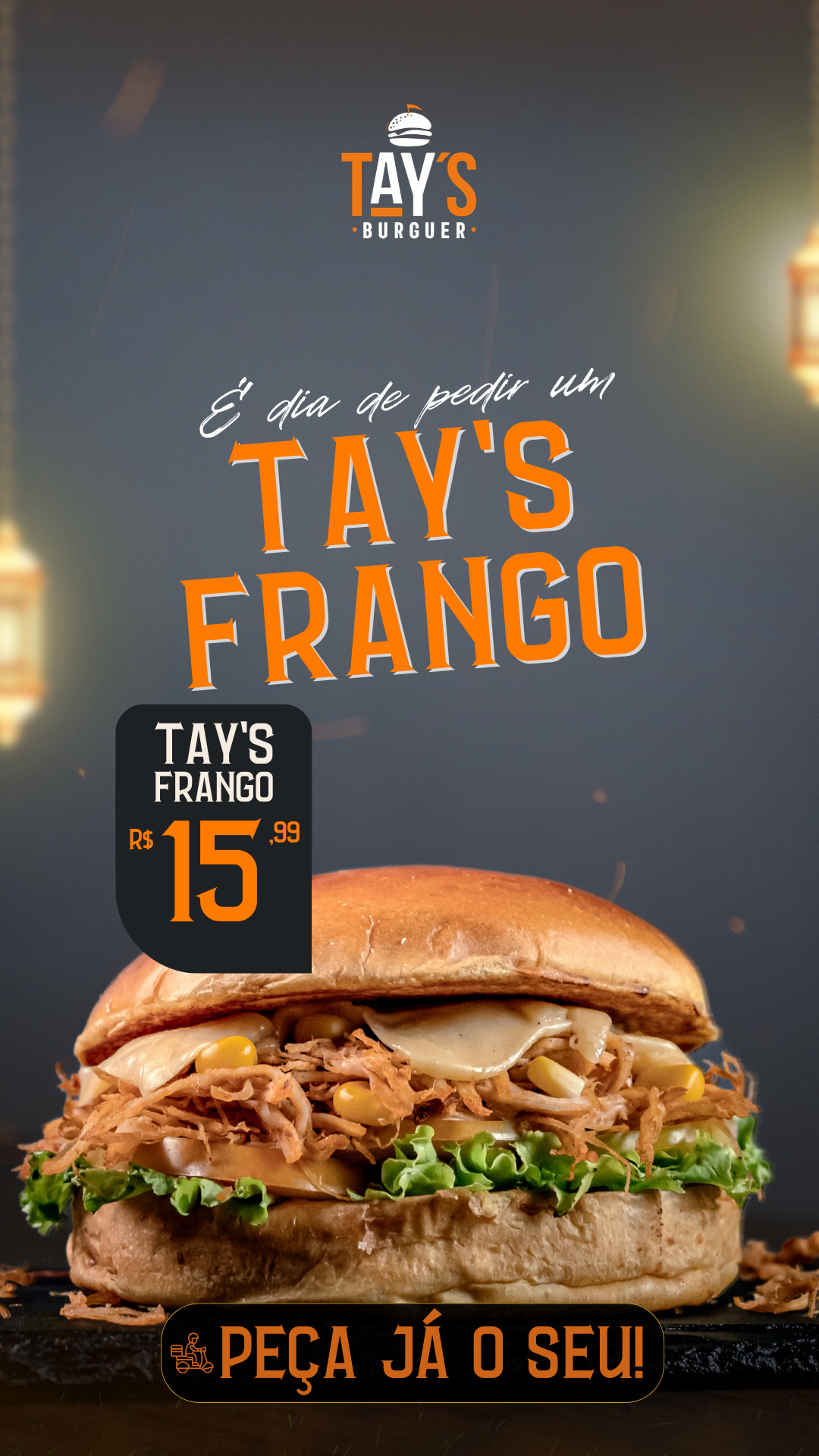 TAY’S Burguer Facebook ad: PEÇA O SEU AGORA MESMO!