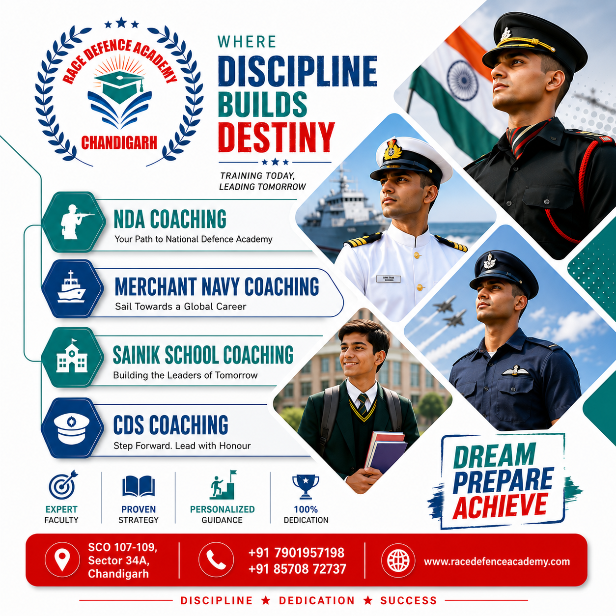Race Defence Academy Facebook ad: Join Chandigarh's Leading Defence Coaching Academy