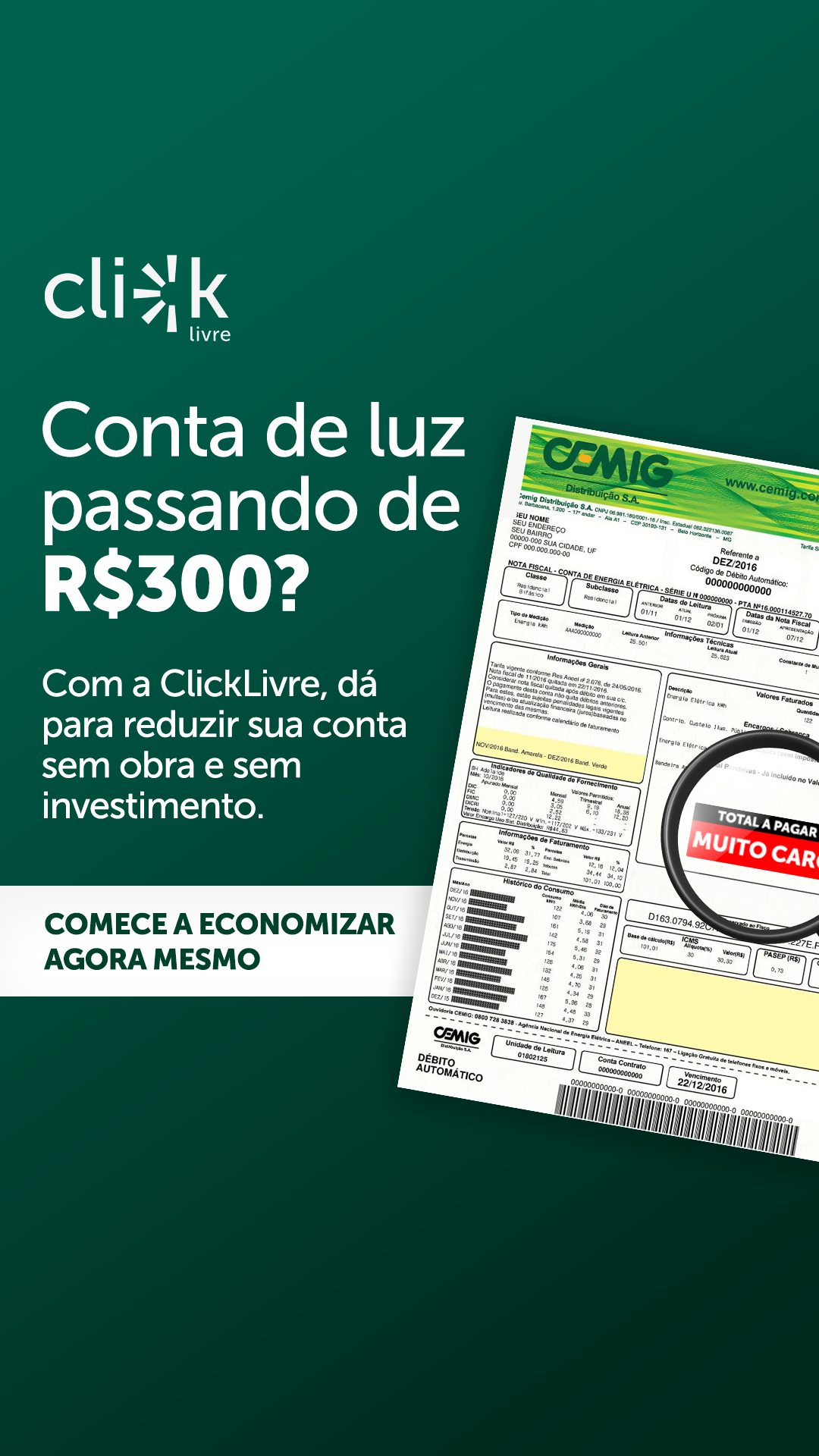 ClickLivre Energia Facebook ad