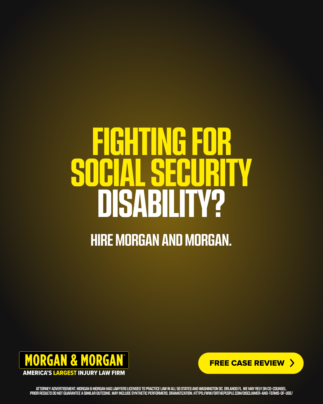 Morgan & Morgan Facebook ad: Denied Social Security Disability Benefits?