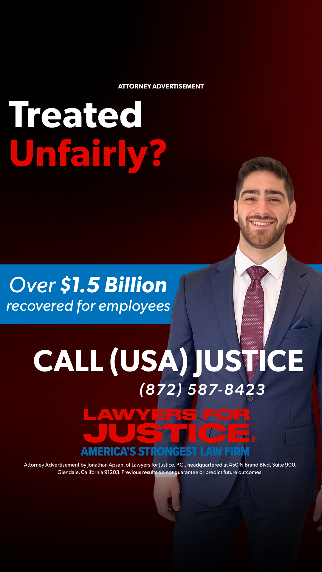 Lawyers for Justice, PC Facebook ad
