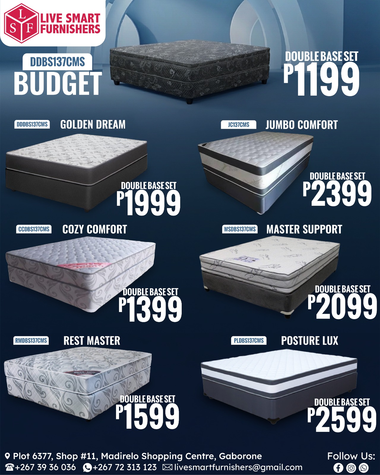 Live Smart Furnishers Facebook ad: Comfort that defines luxury.