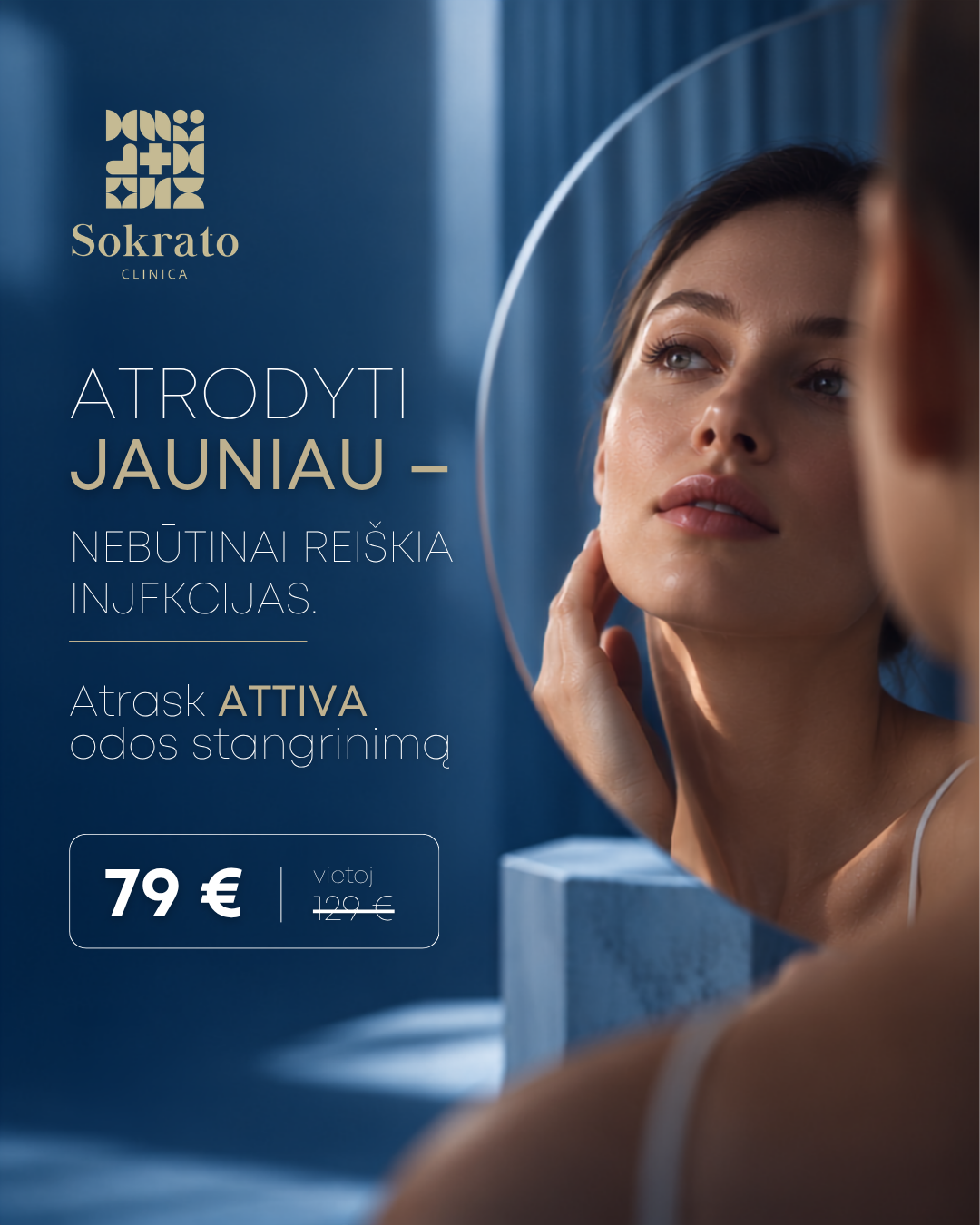 Sokrato Klinika Facebook ad: ATTIVA, neinvazinis odos stangrinimas