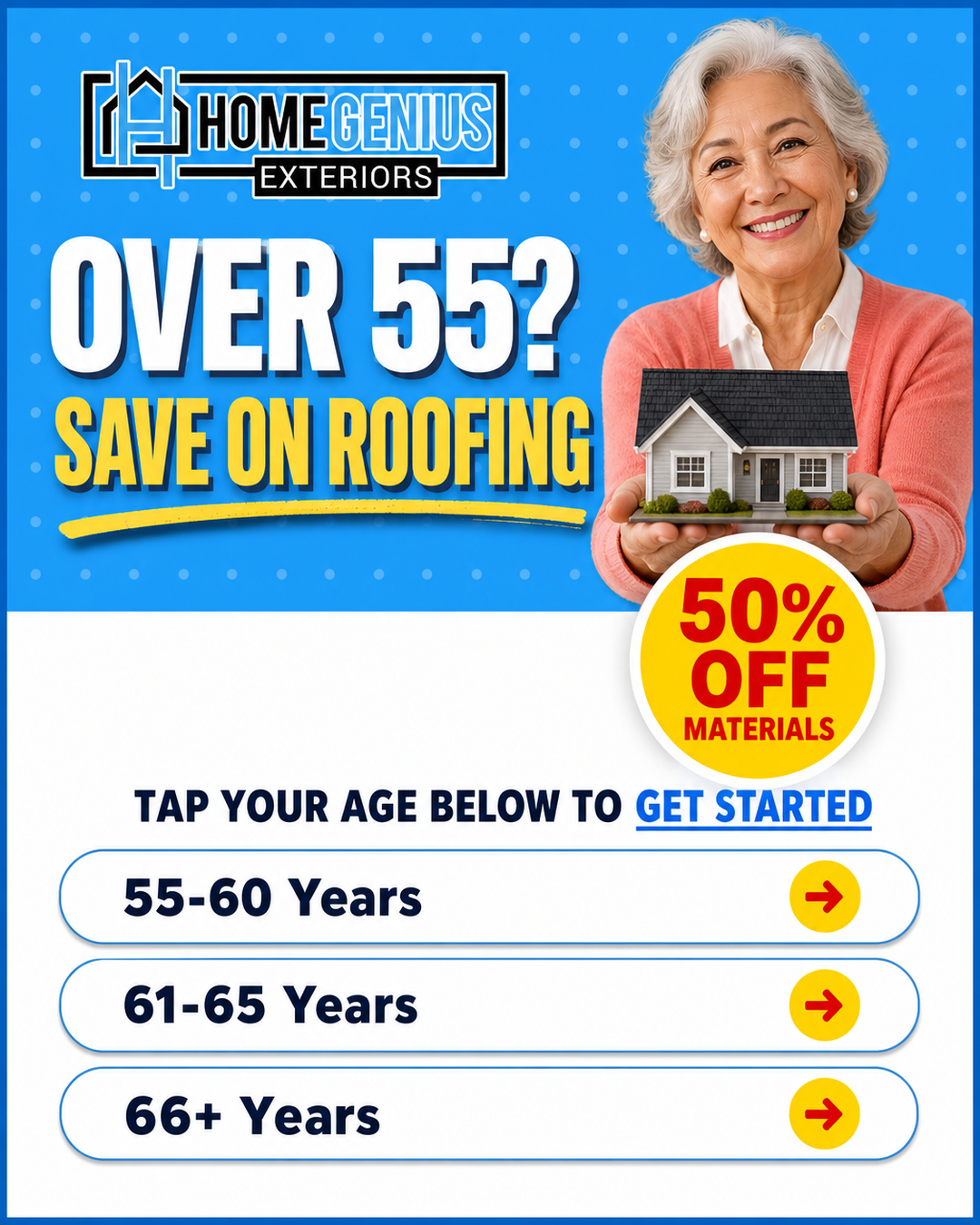 Home Genius Exteriors Facebook ad