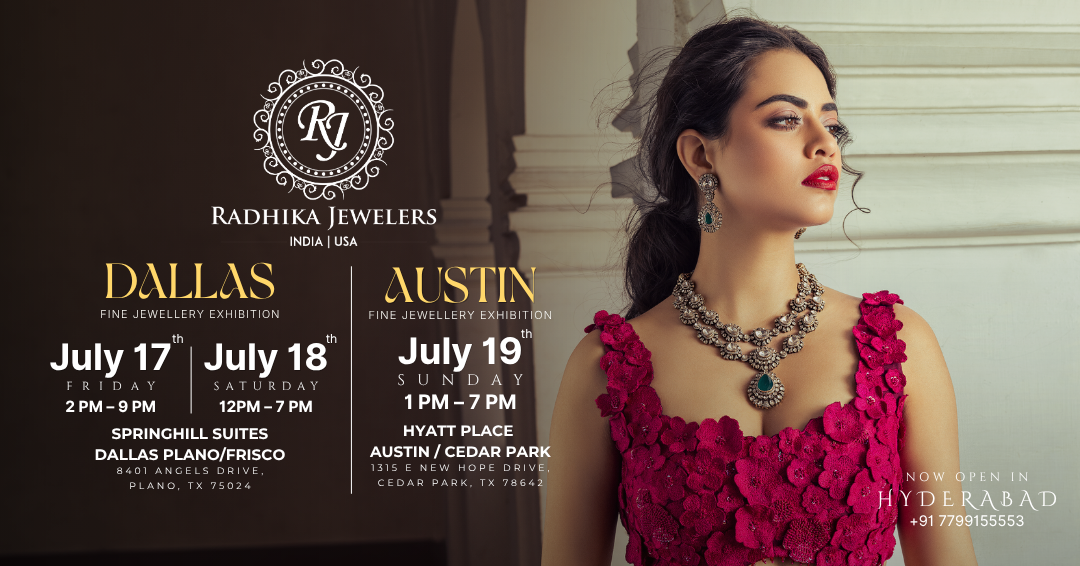 Radhika Jewelers Facebook ad: 18K/22K Designer Indian Jewelry Show - TX