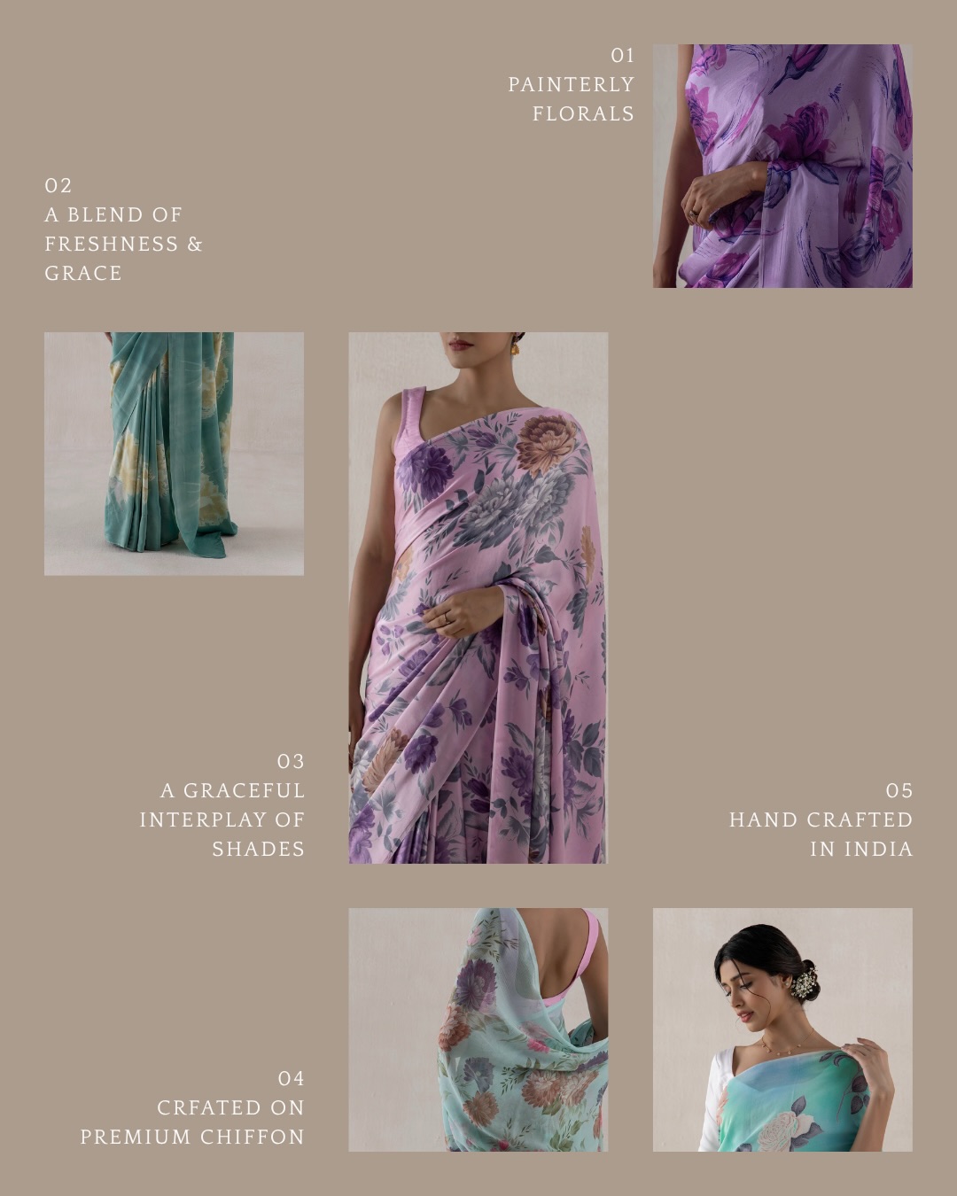 Vichitra Sarees Facebook ad: Currently on repeat: the Emeris Collection.