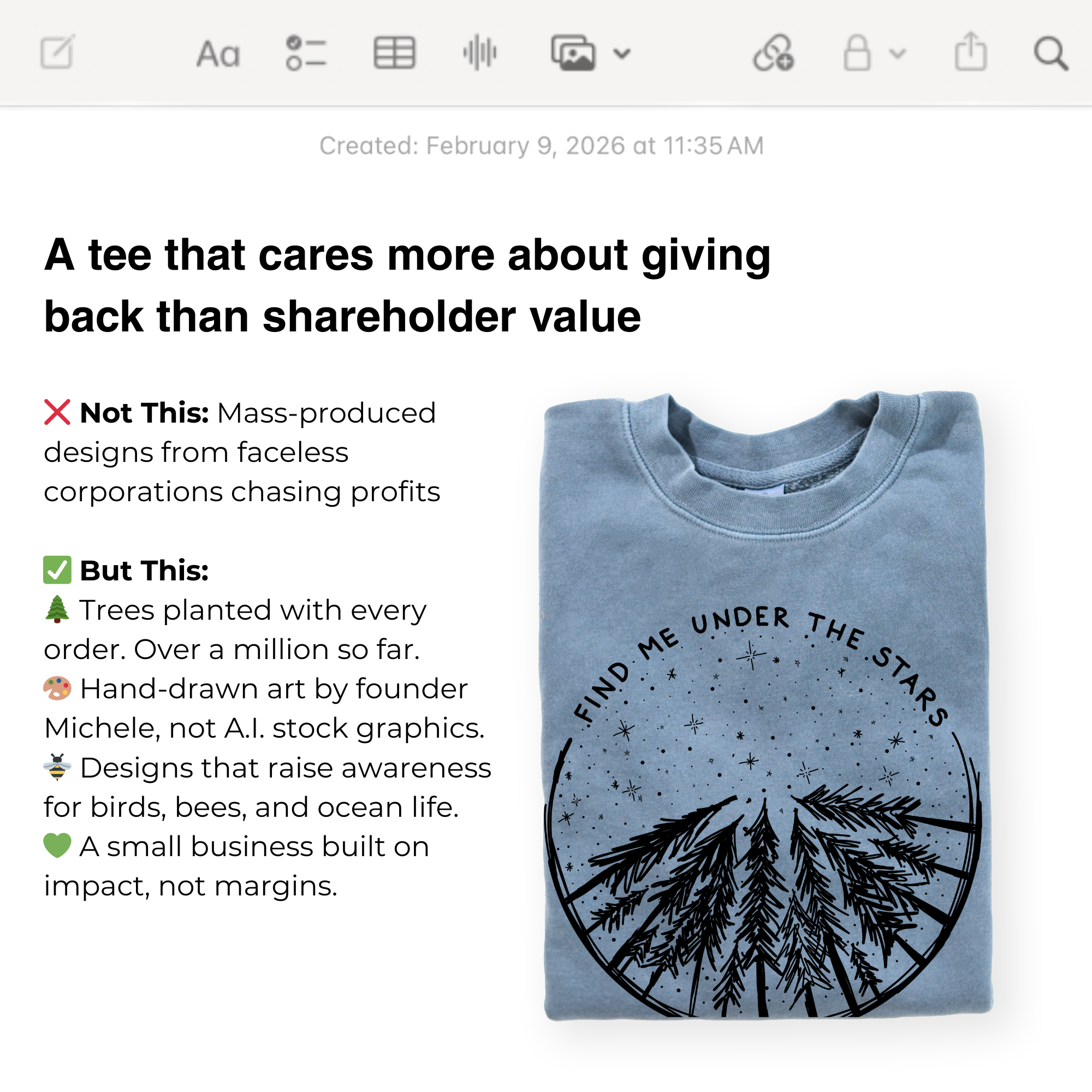 Because Tees Facebook ad