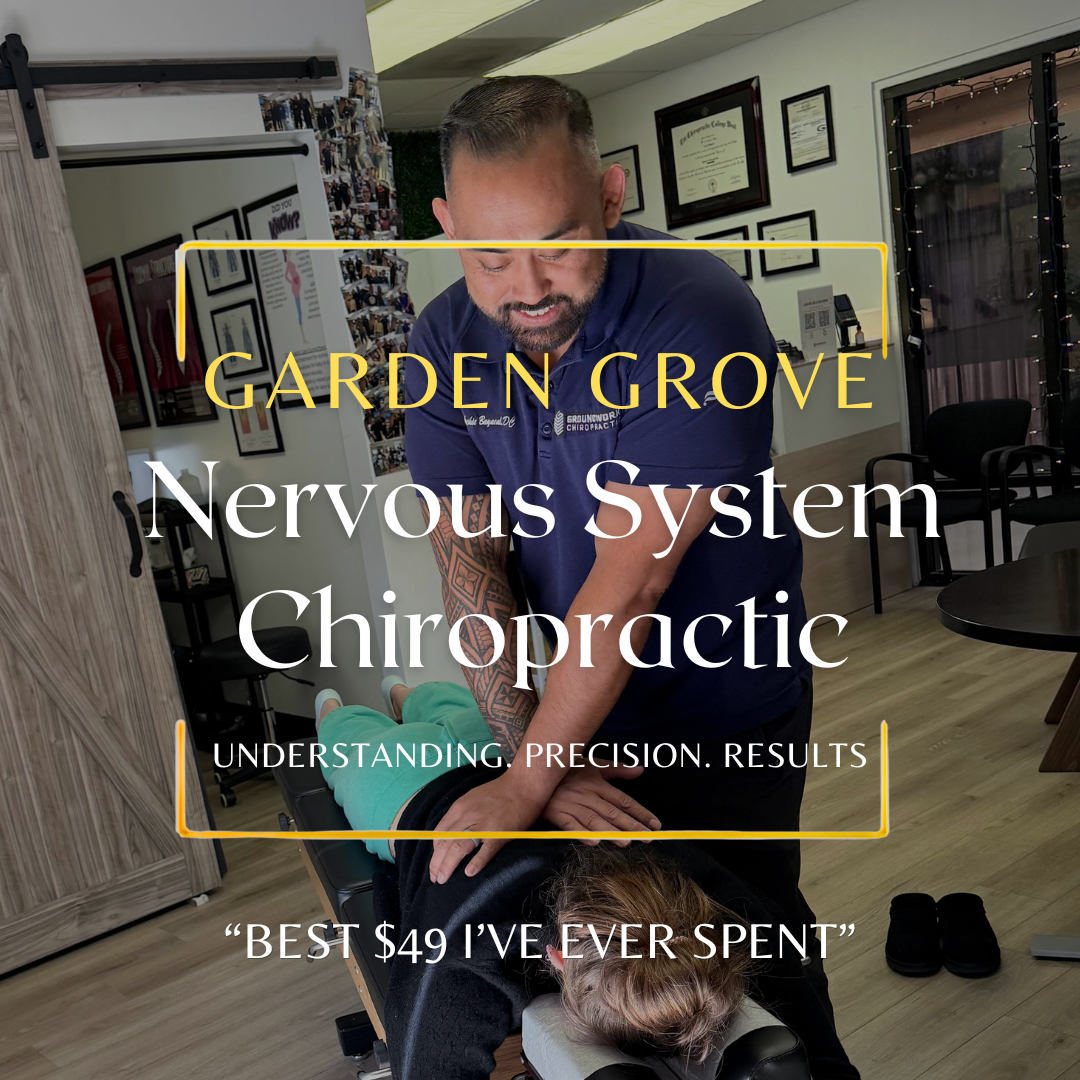 Groundwork Chiropractic Facebook ad: $49 CHIROPRACTIC SPECIAL IN GARDEN GROVE