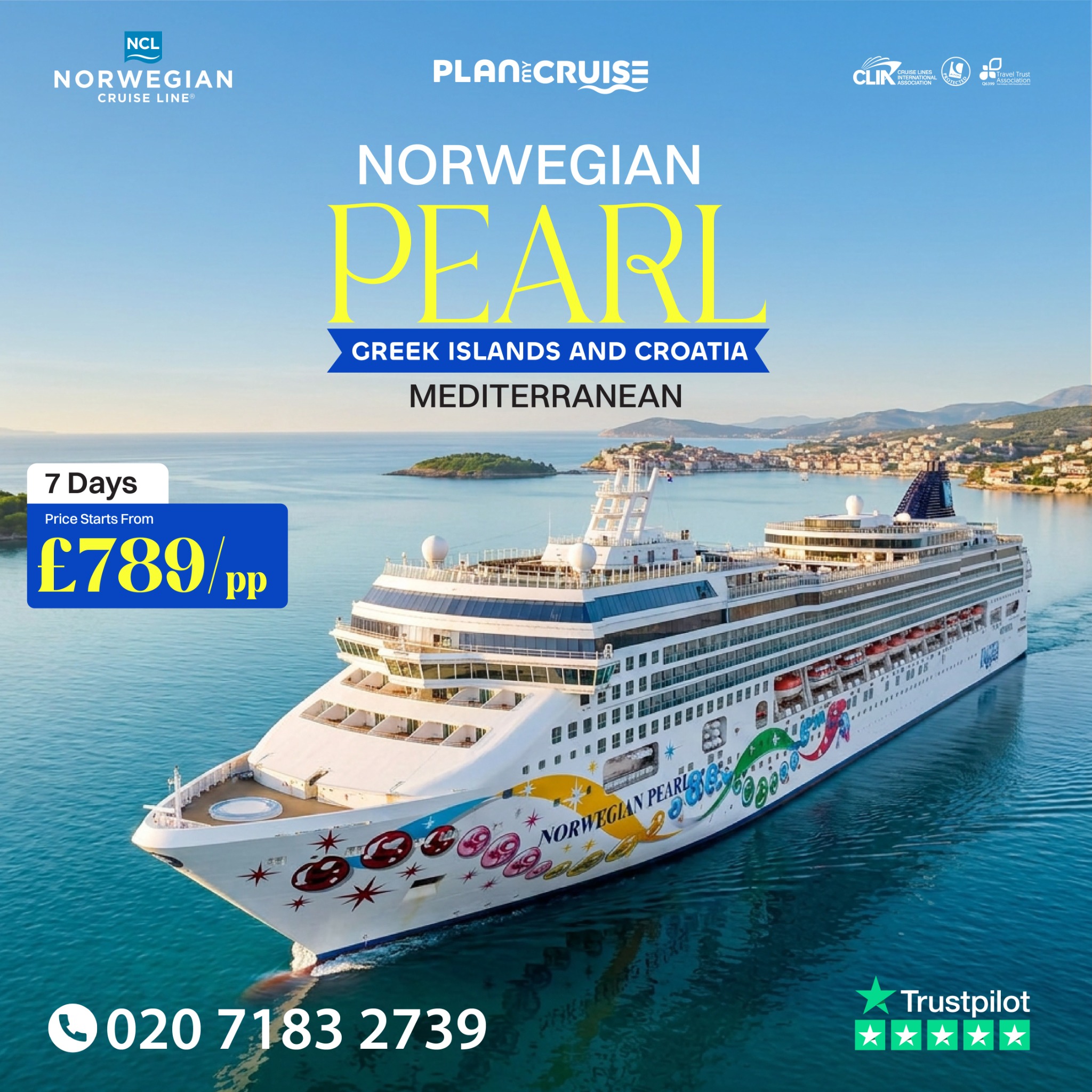 Plan My Cruise Facebook ad: Norwegian Pearl Summer Sailings