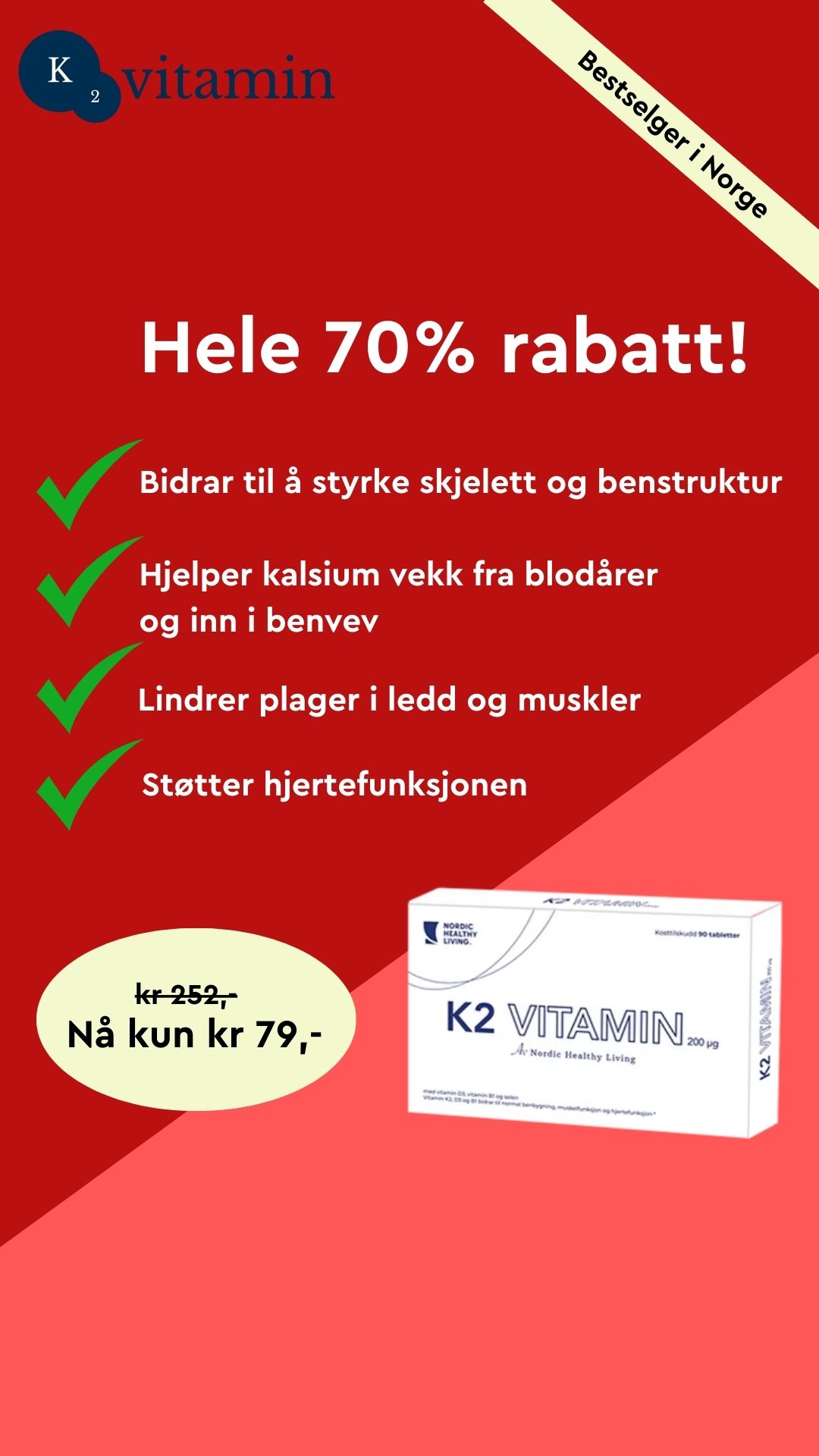K2 vitamin Norge Facebook ad