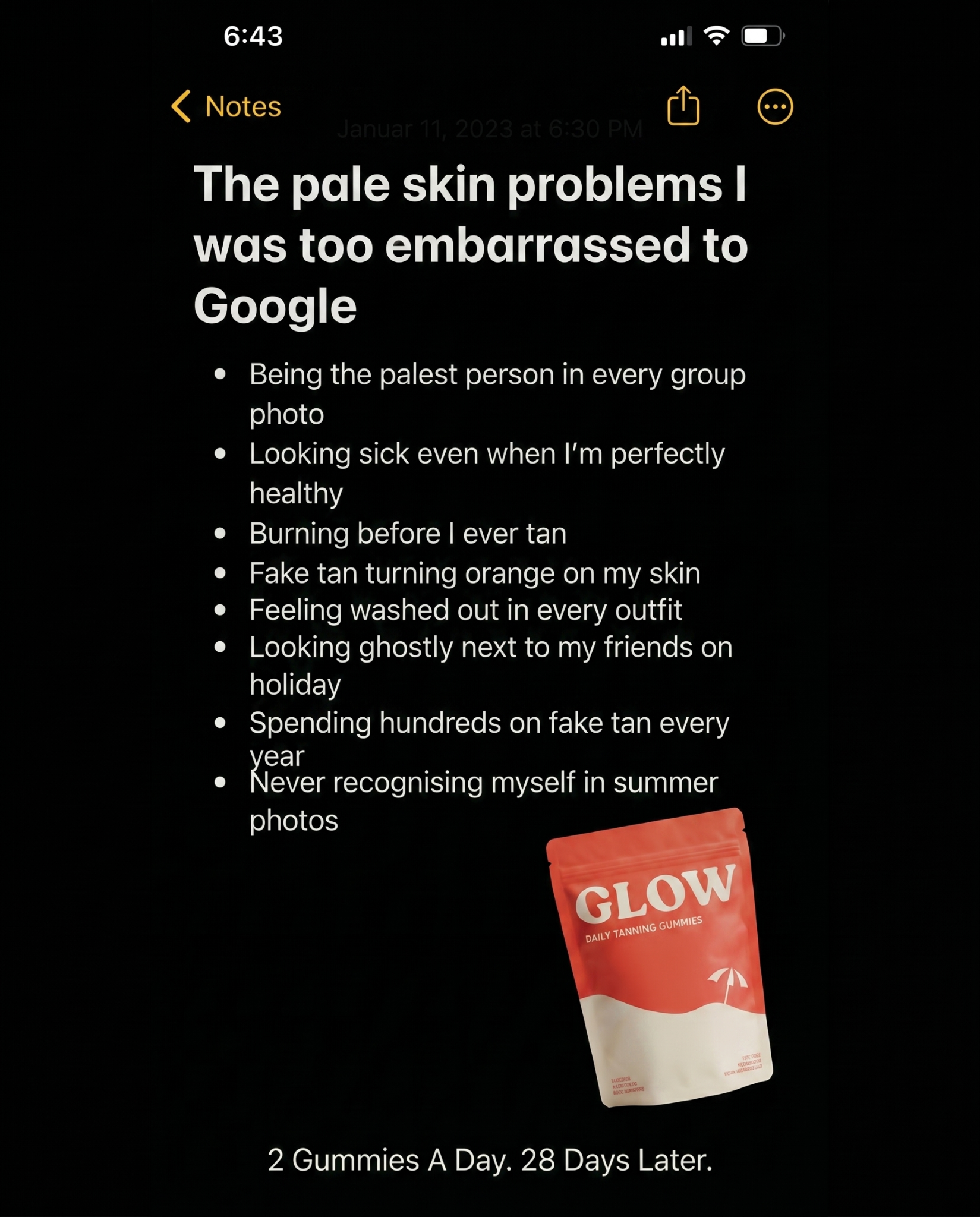 Glow Gummies Facebook ad