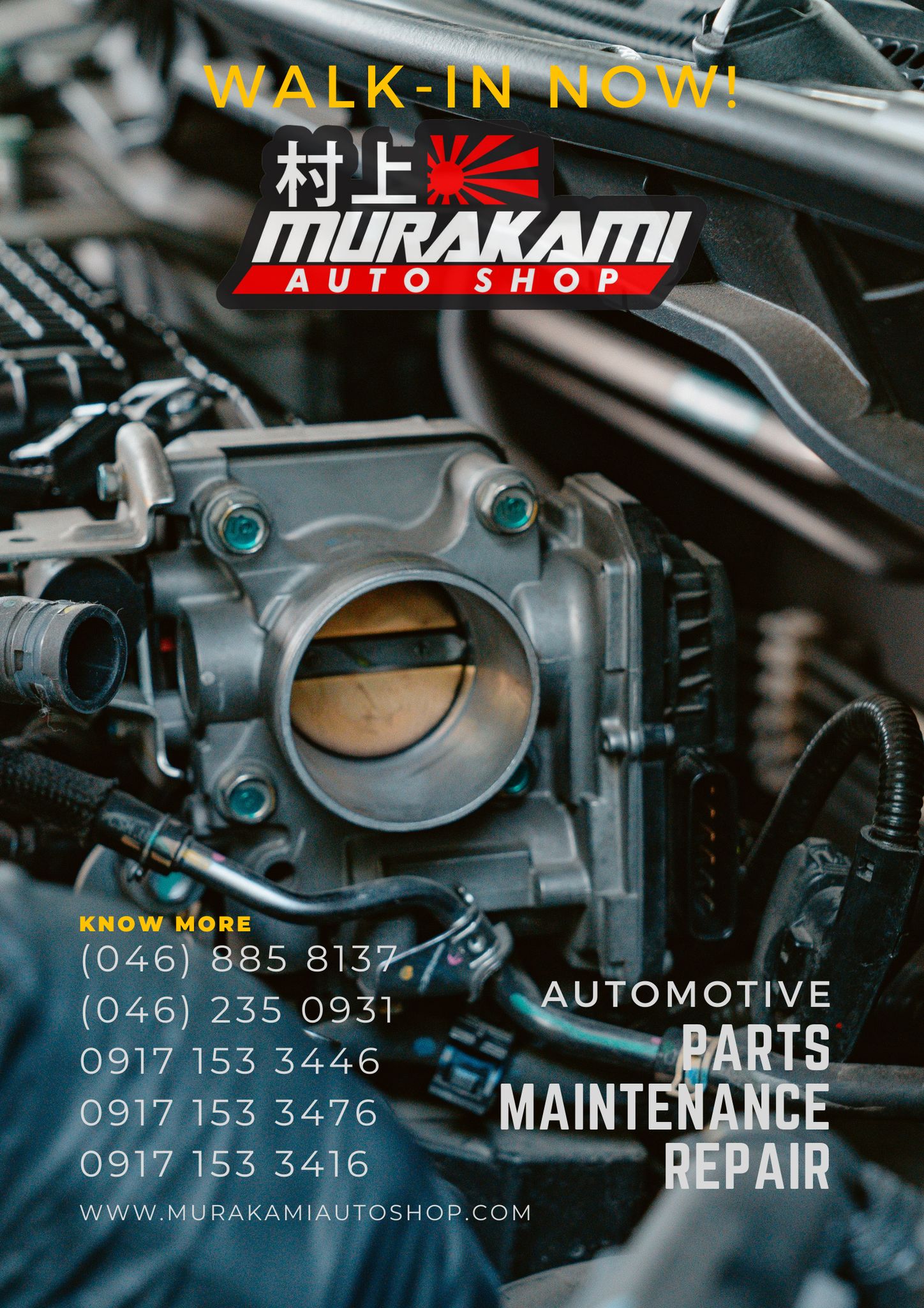 Murakami Auto Shop Parts and Maintenance Facebook ad: Like our page and follow us to stay…