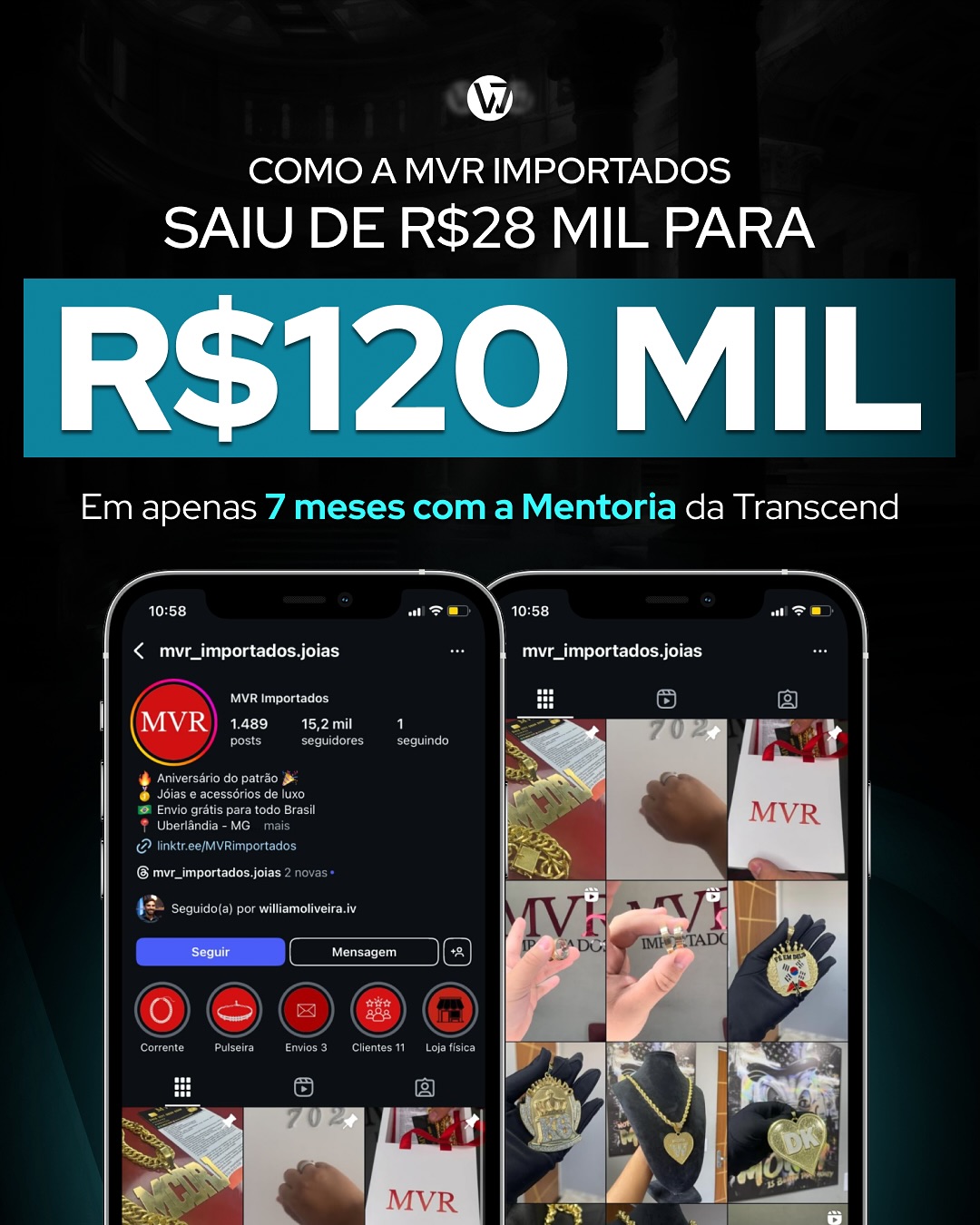 William Oliveira Facebook ad: De R$28 mil para R$120 mil/mês em apenas…
