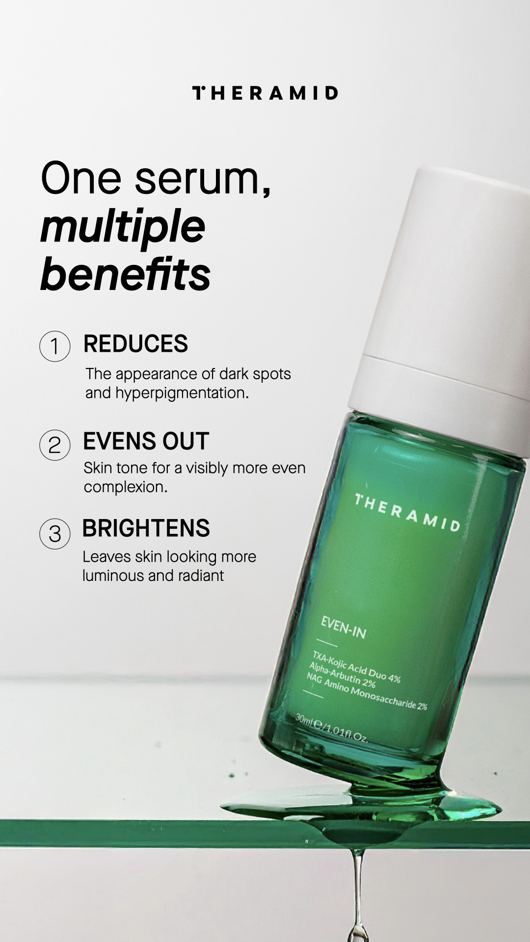 Niche Beauty Lab Facebook ad: One serum. More ways to glow.