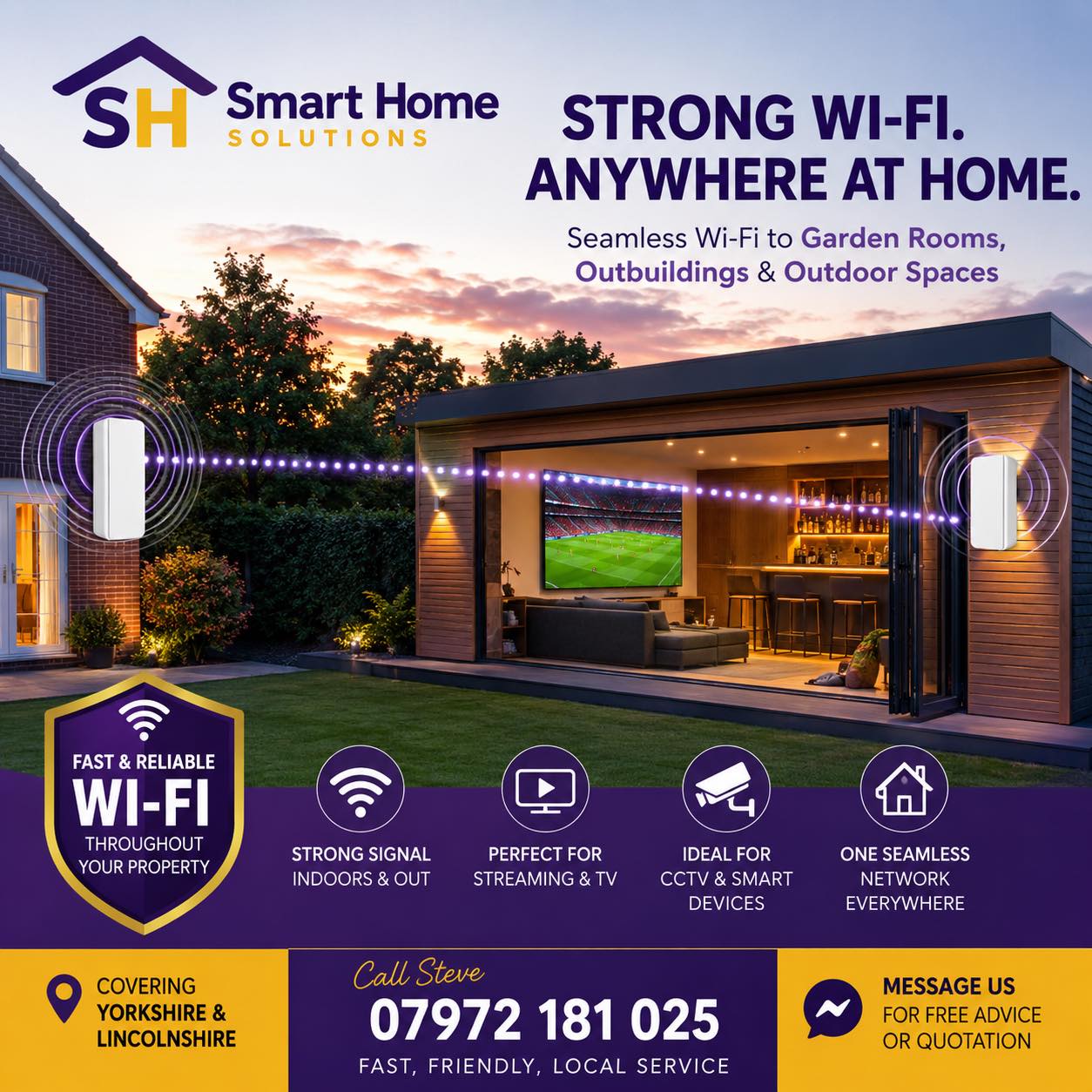 Smart Home Solutions Facebook ad: Don’t Let Bad Wi-Fi Ruin The Football This…