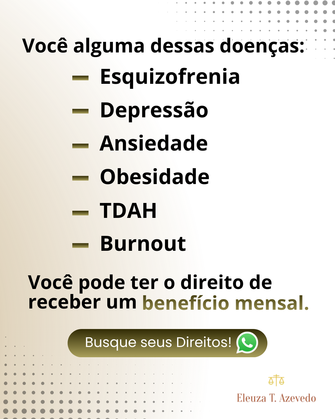 Eleuza Azevedo Advogada Facebook ad: Fale com um Especialista