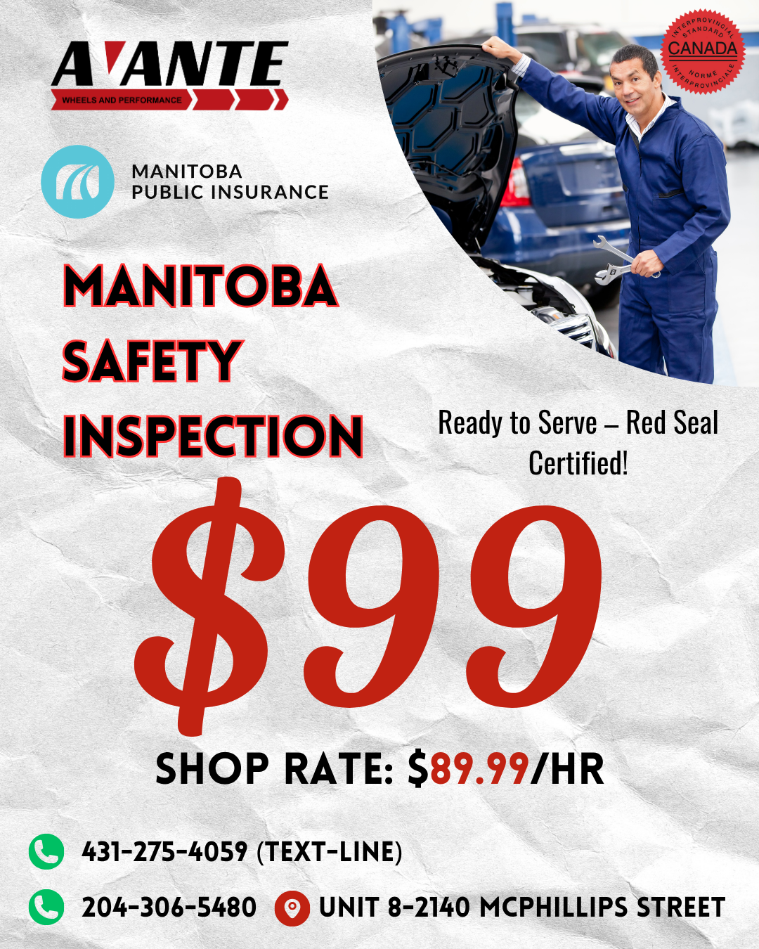 Avante Wheels & Performance Facebook ad: Need an MPI Safety? We’ve got you covered.