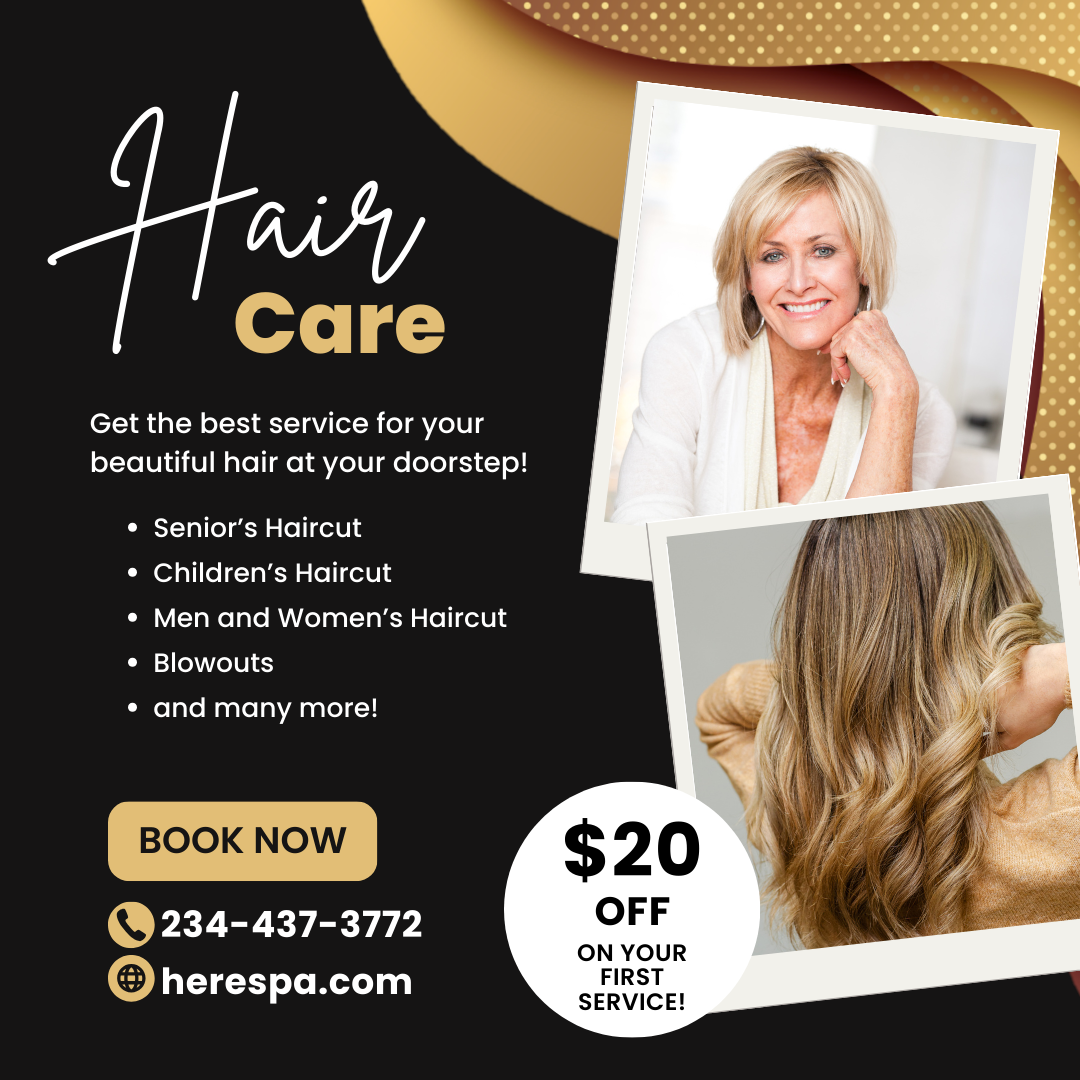 HereSpa Facebook ad: Get $20 OFF Your First Hair, Nail, Massage…