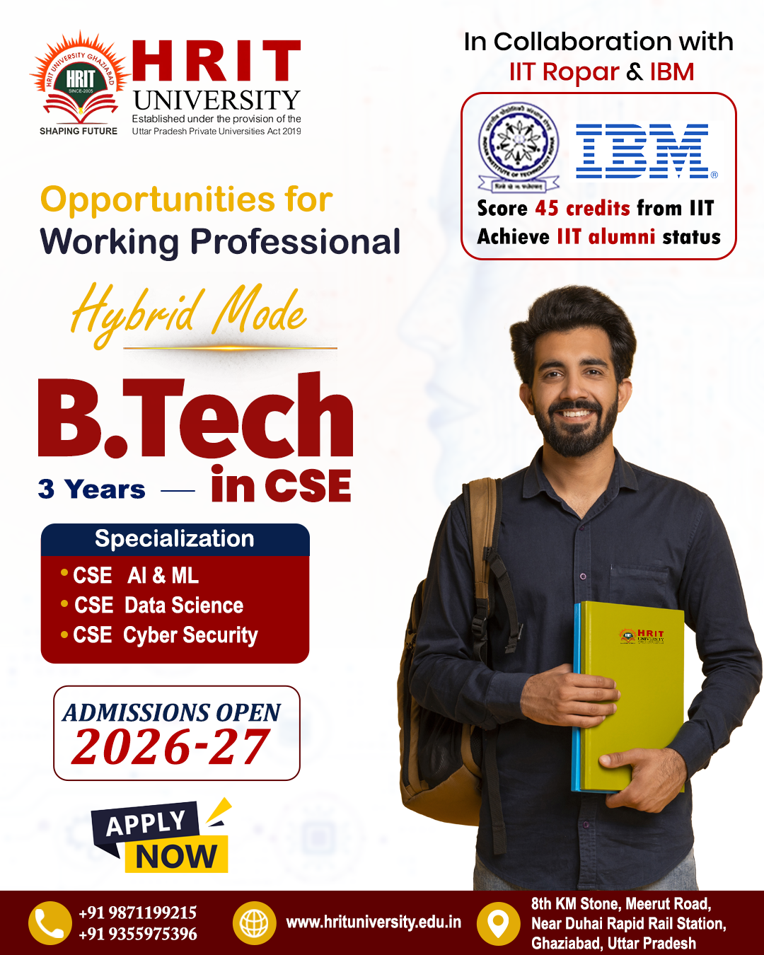 HRIT University Facebook ad: B.Tech Working Professionals