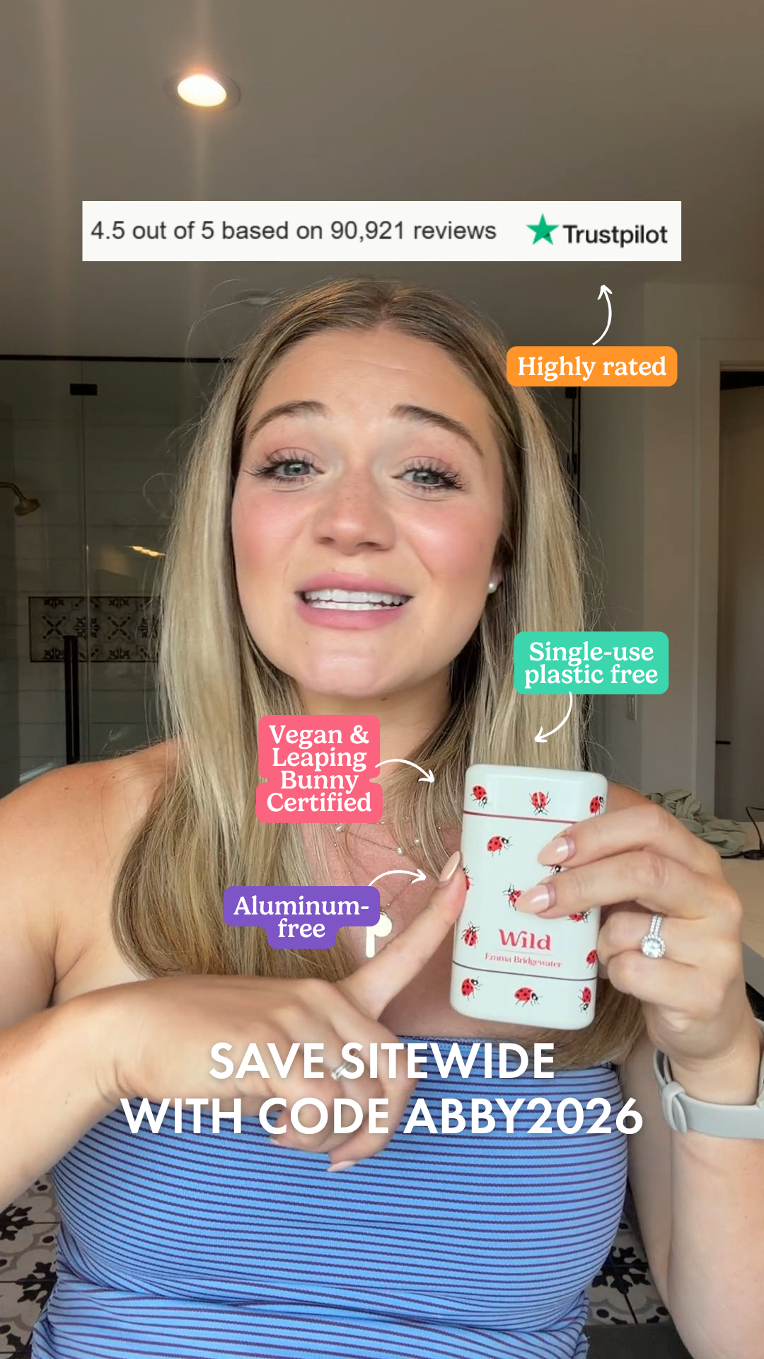 Wild Facebook ad: Get 20% off all Wild products with code ABBY2026