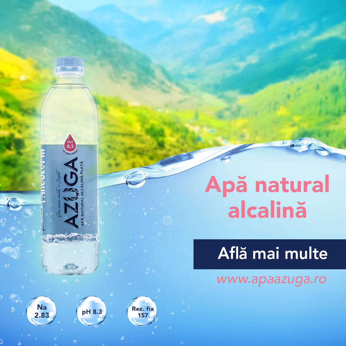 Azuga Alkaline Water Facebook ad