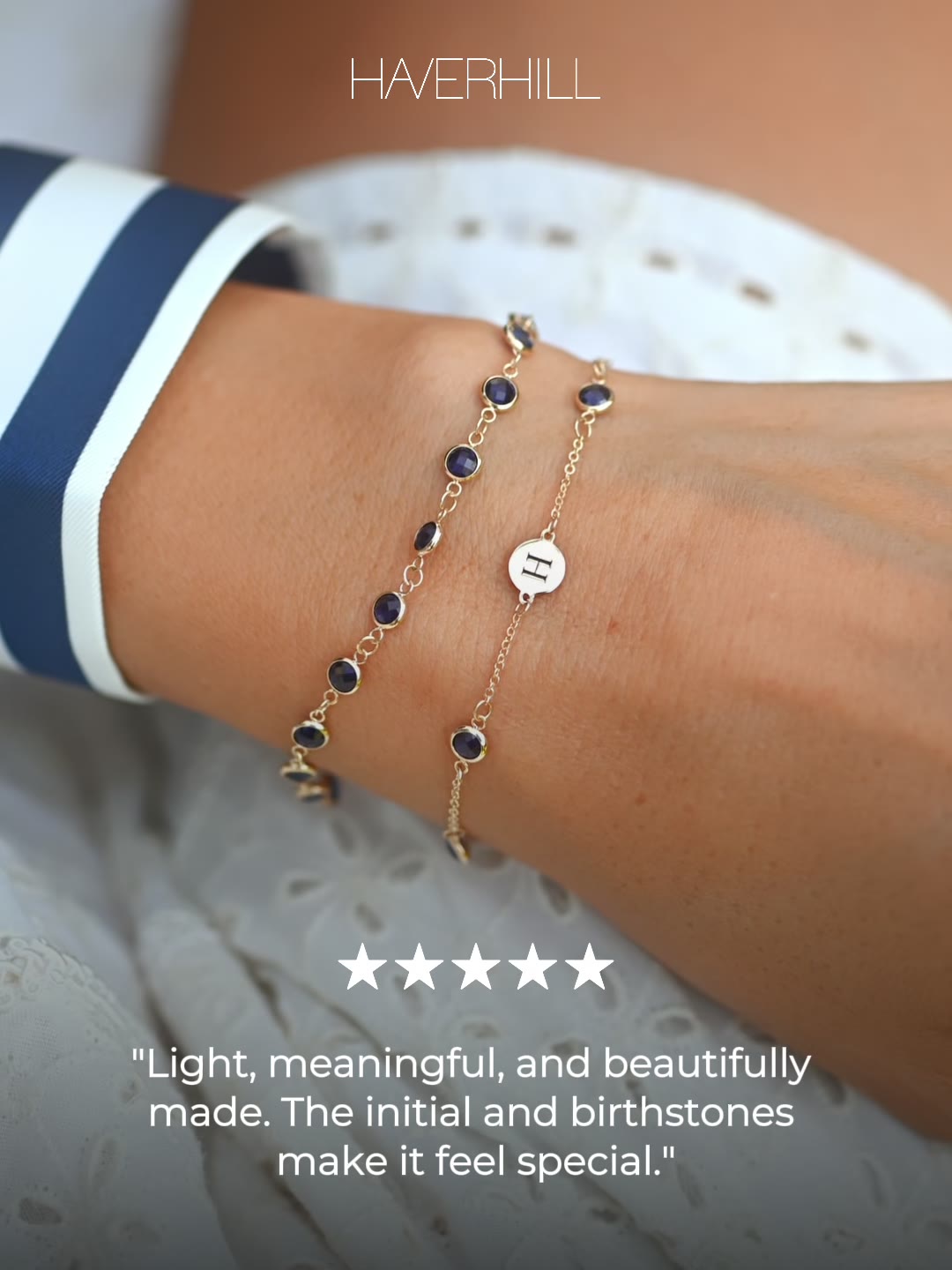 HAVERHILL Collection Facebook ad: Personalized 14k Gold Birthstone Jewelry