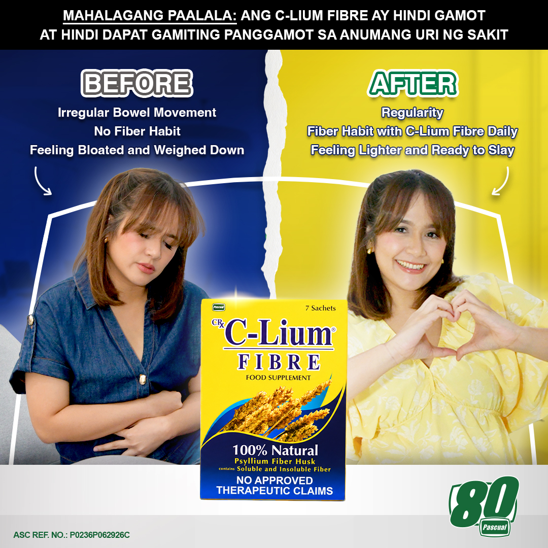 Pascual Laboratories Facebook ad: With C-Lium Fibre Merryl Ibarra #movesdaily with proper…